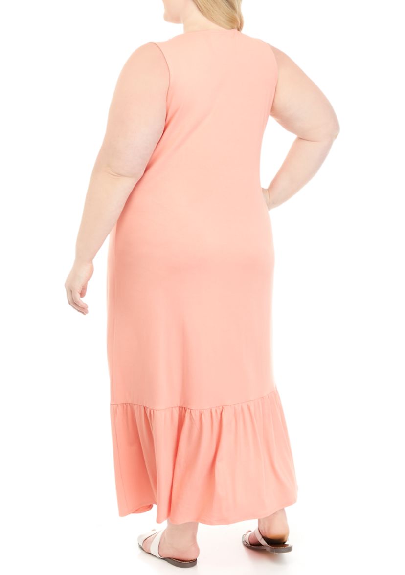 Plus Size Embroidered Maxi Dress