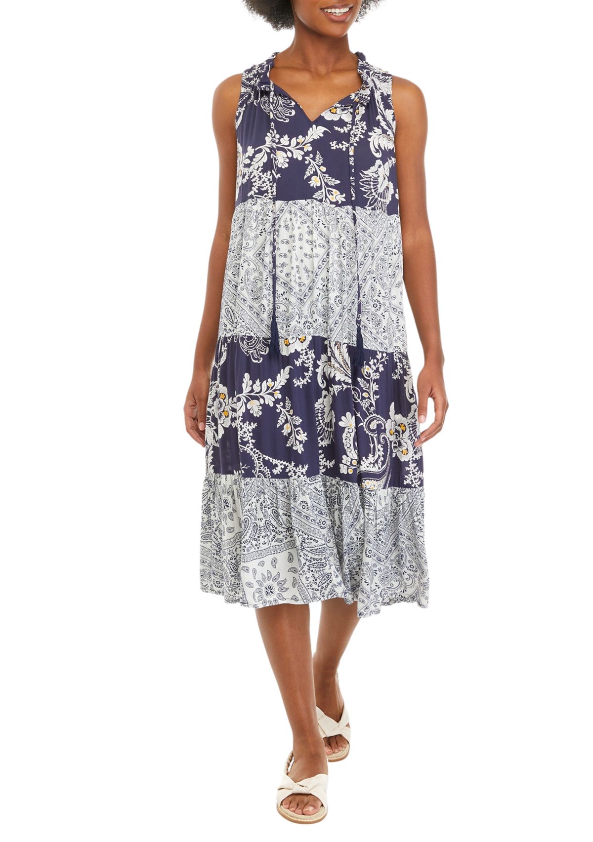 Womens Sleeveless Midi Dress