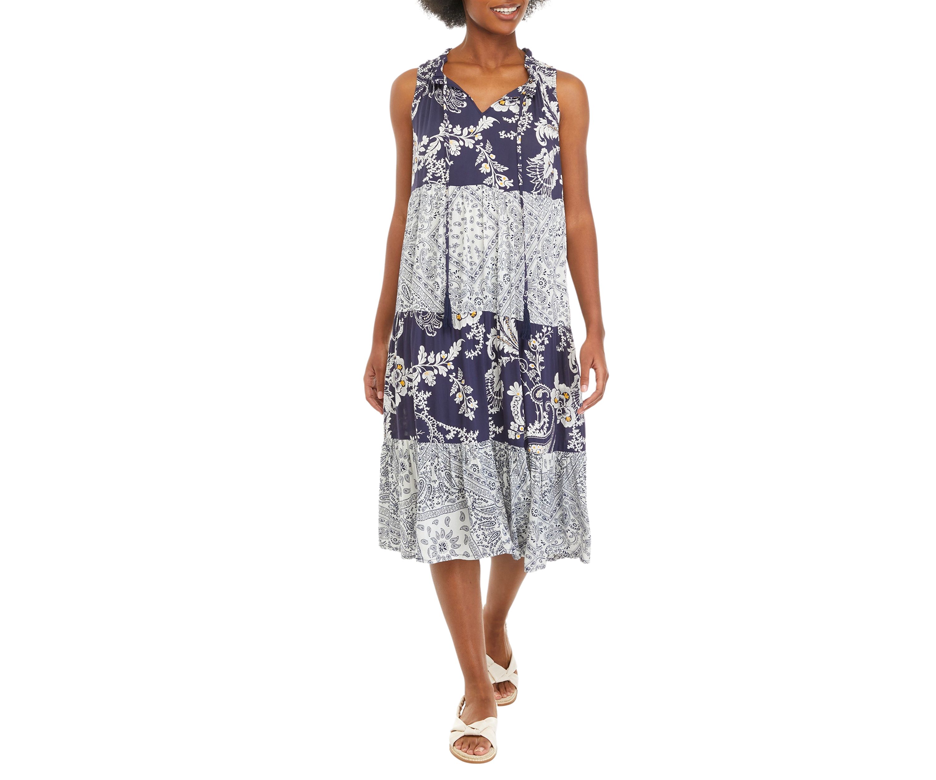 Womens Sleeveless Midi Dress