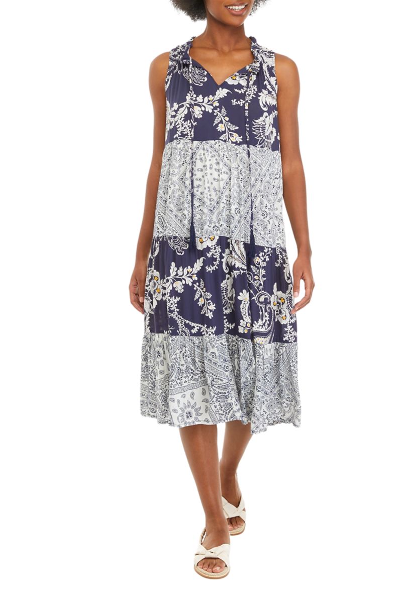 Womens Sleeveless Midi Dress