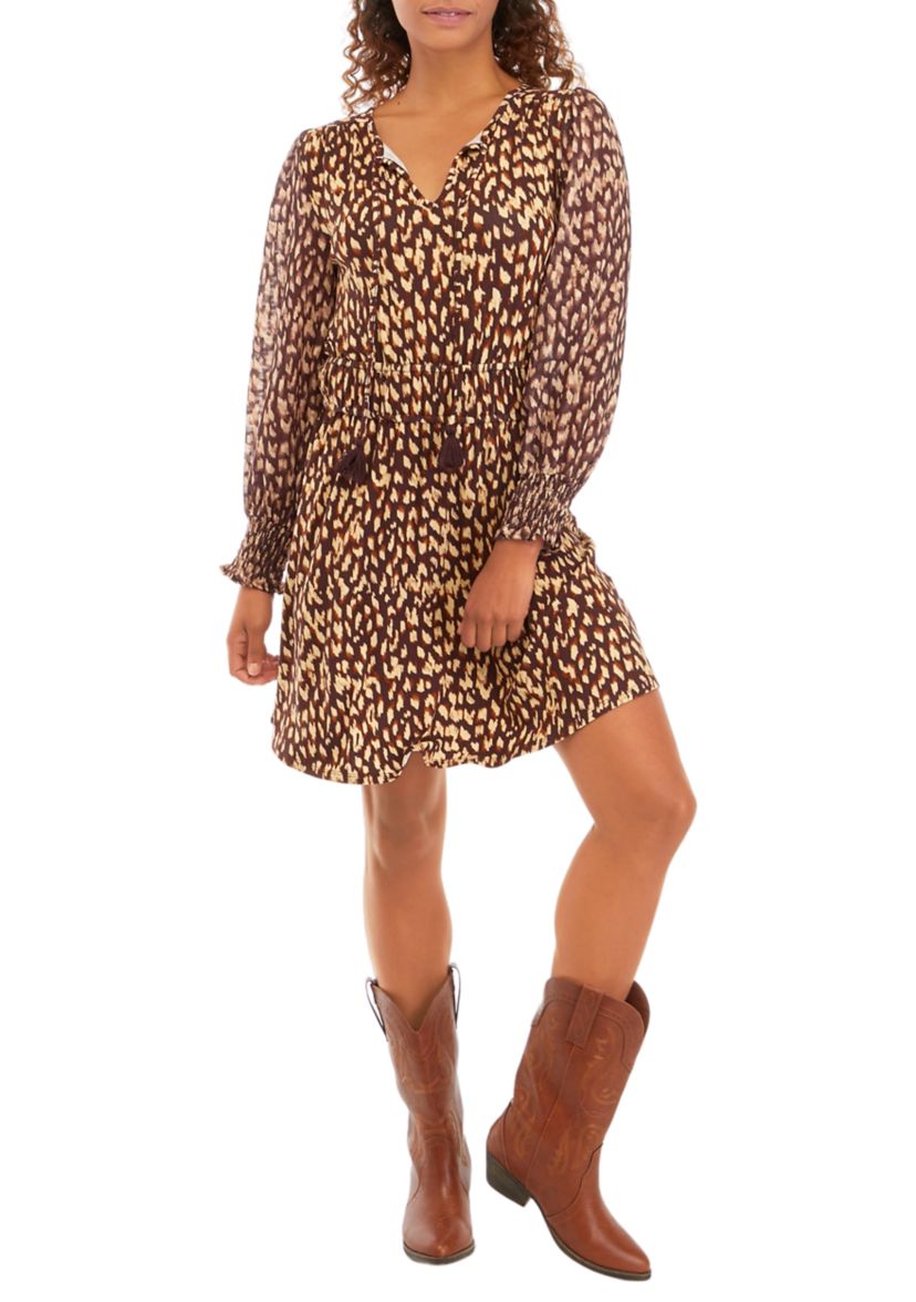 Womens Smocked Mini Dress