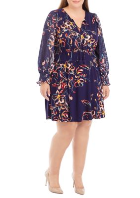 Cupio Women's Plus Size Smocked Mini Dress