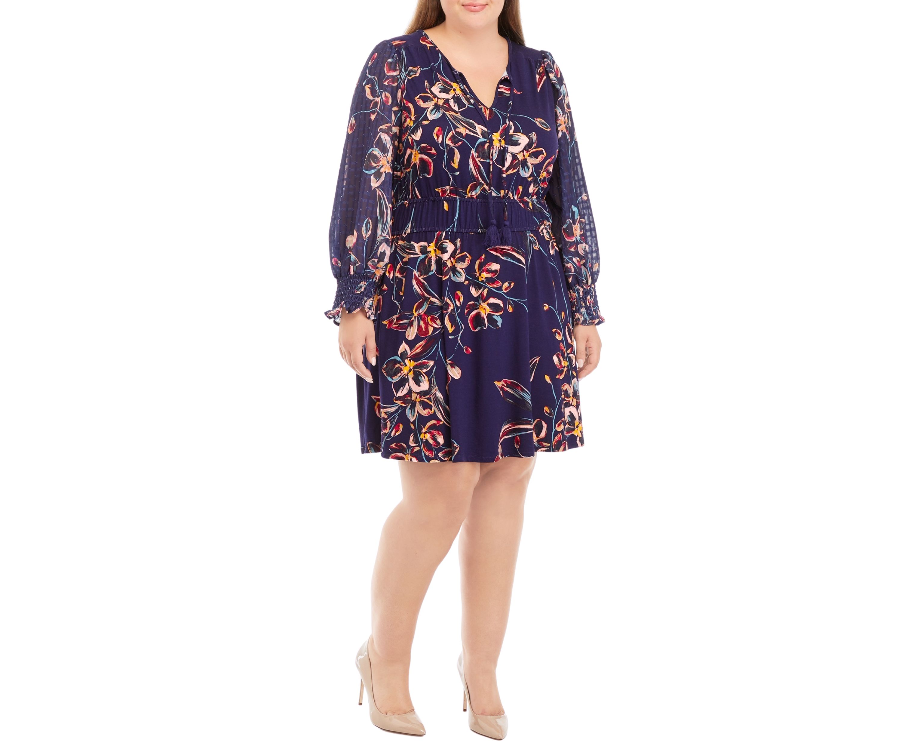 Plus Size Smocked Mini Dress