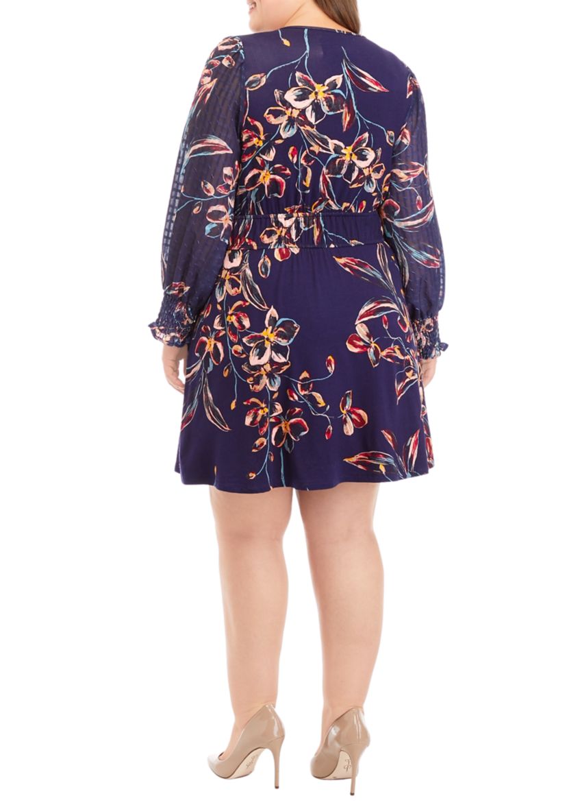Plus Size Smocked Mini Dress