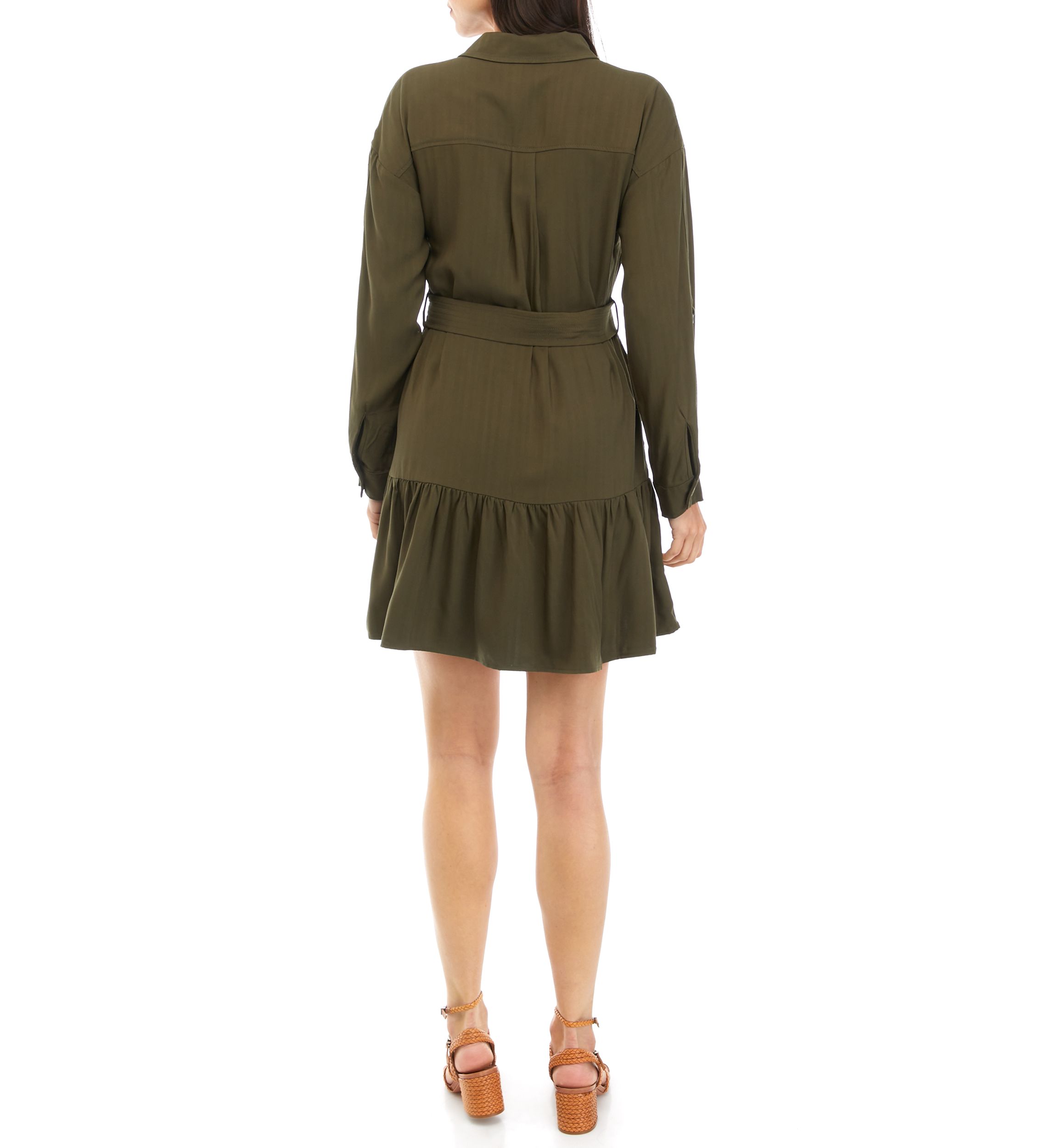 Womens Safari Belted Mini Dress