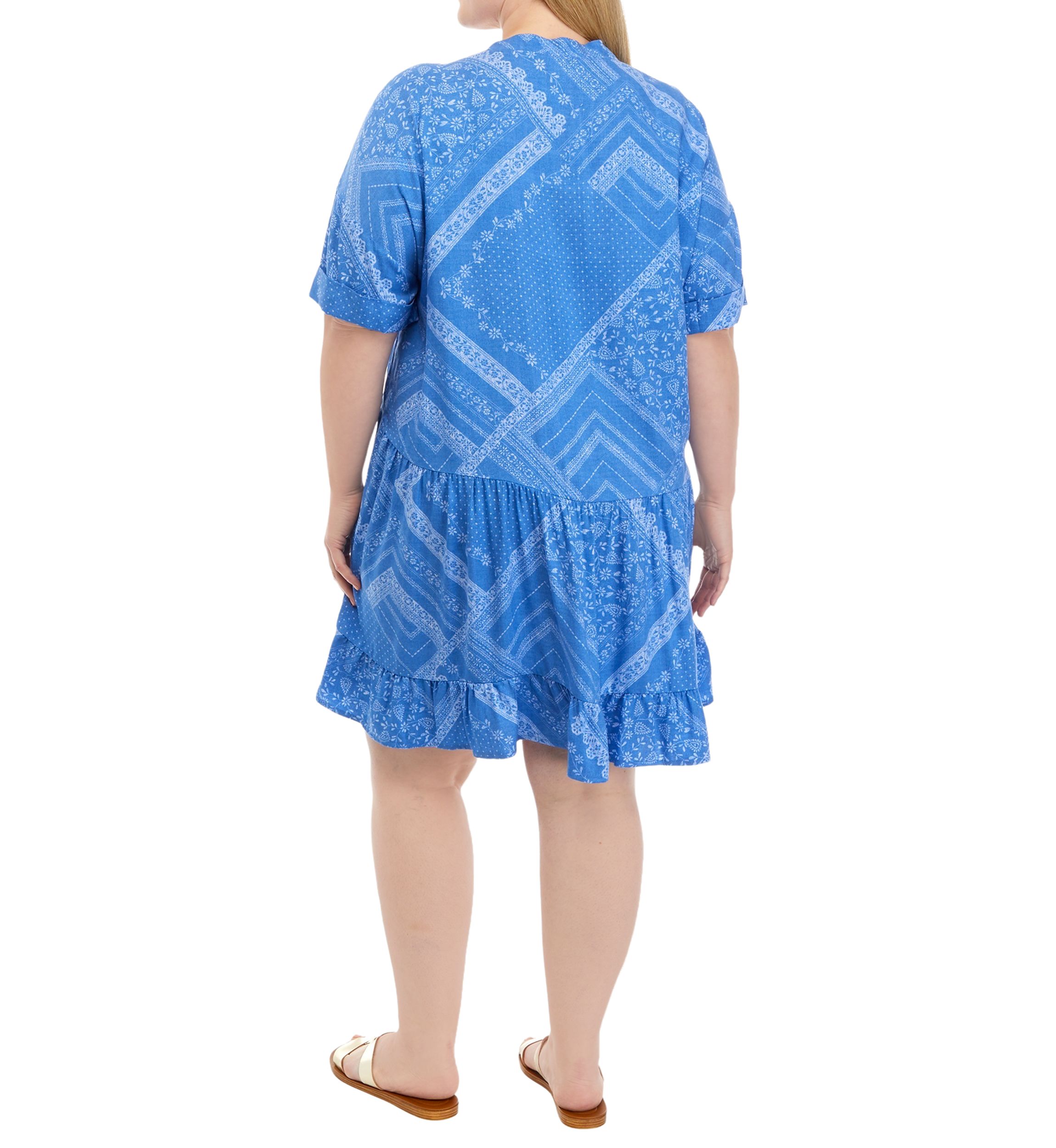 Plus Size Printed Babydoll Dress