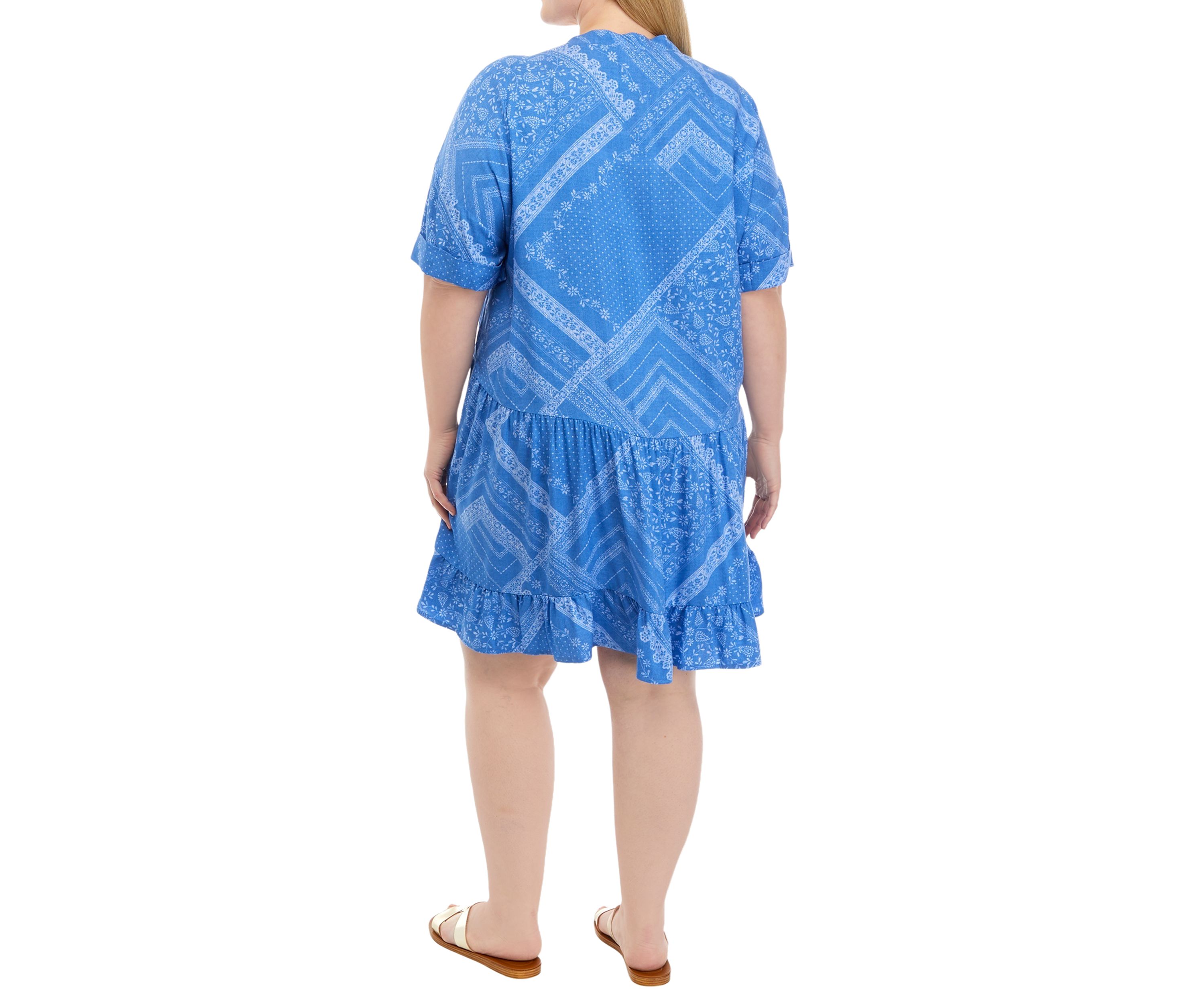 Plus Size Printed Babydoll Dress