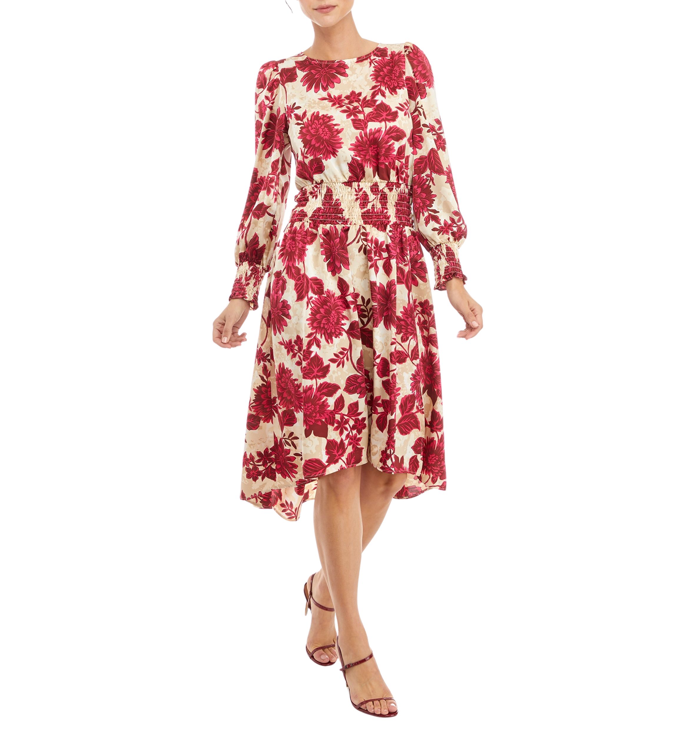 Womens Smocked Side Slit Dress