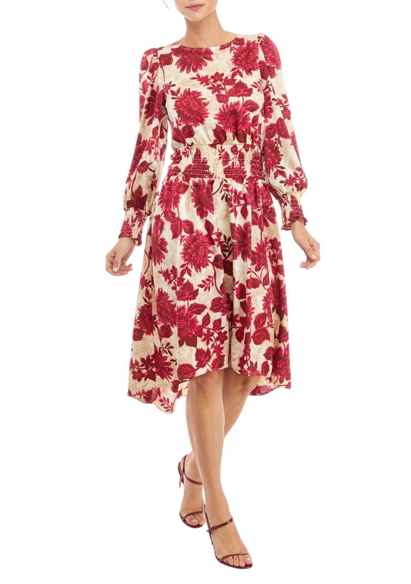 Womens Smocked Side Slit Dress