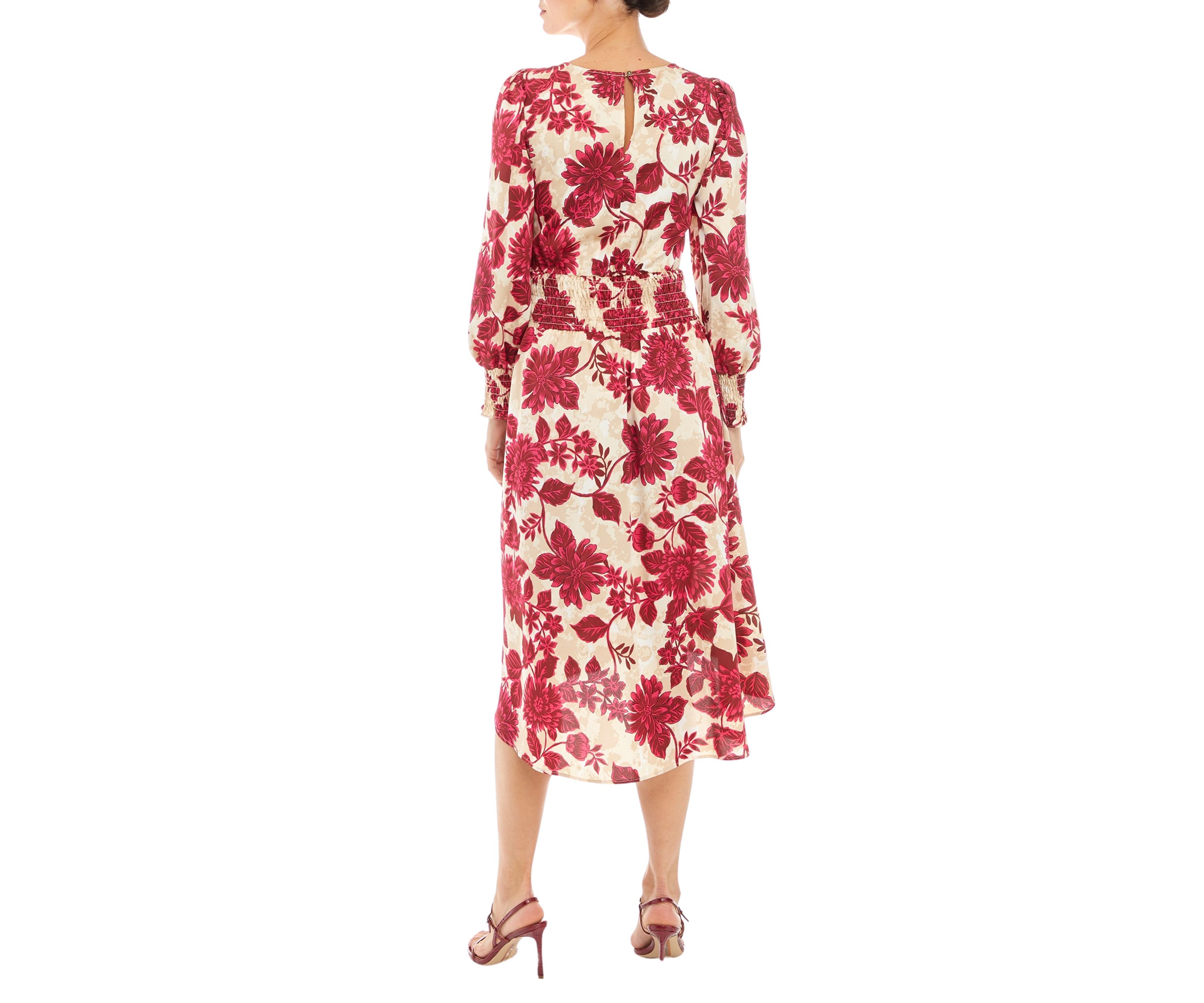 Womens Smocked Side Slit Dress
