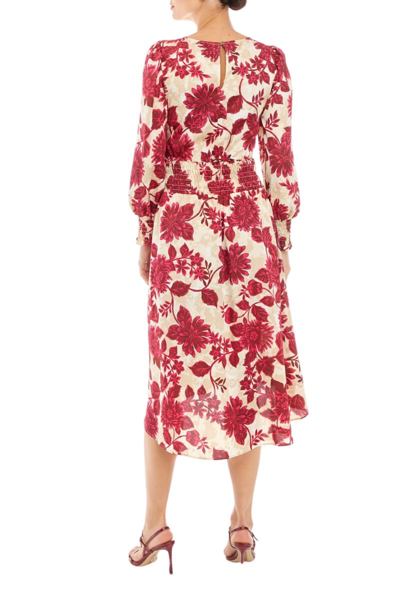 Womens Smocked Side Slit Dress