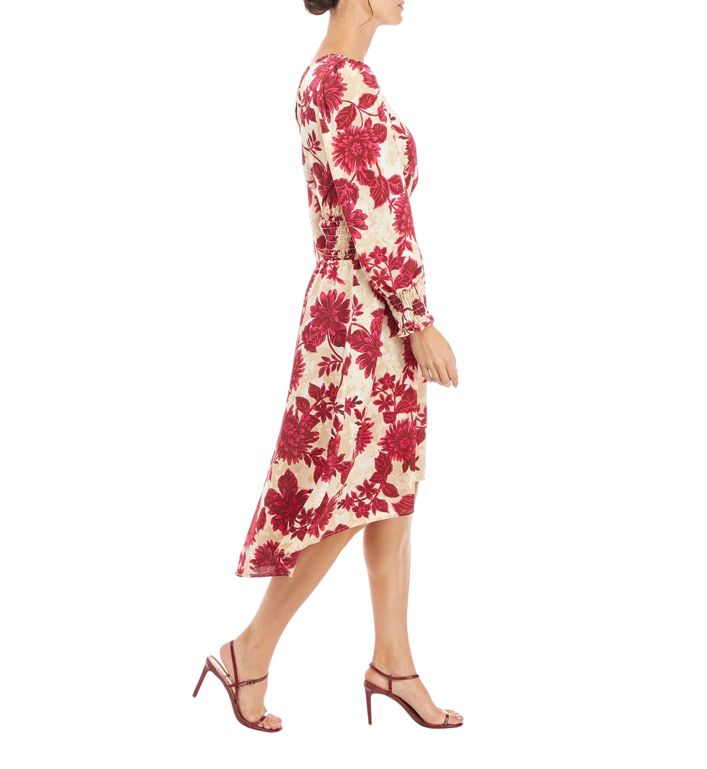 Womens Smocked Side Slit Dress