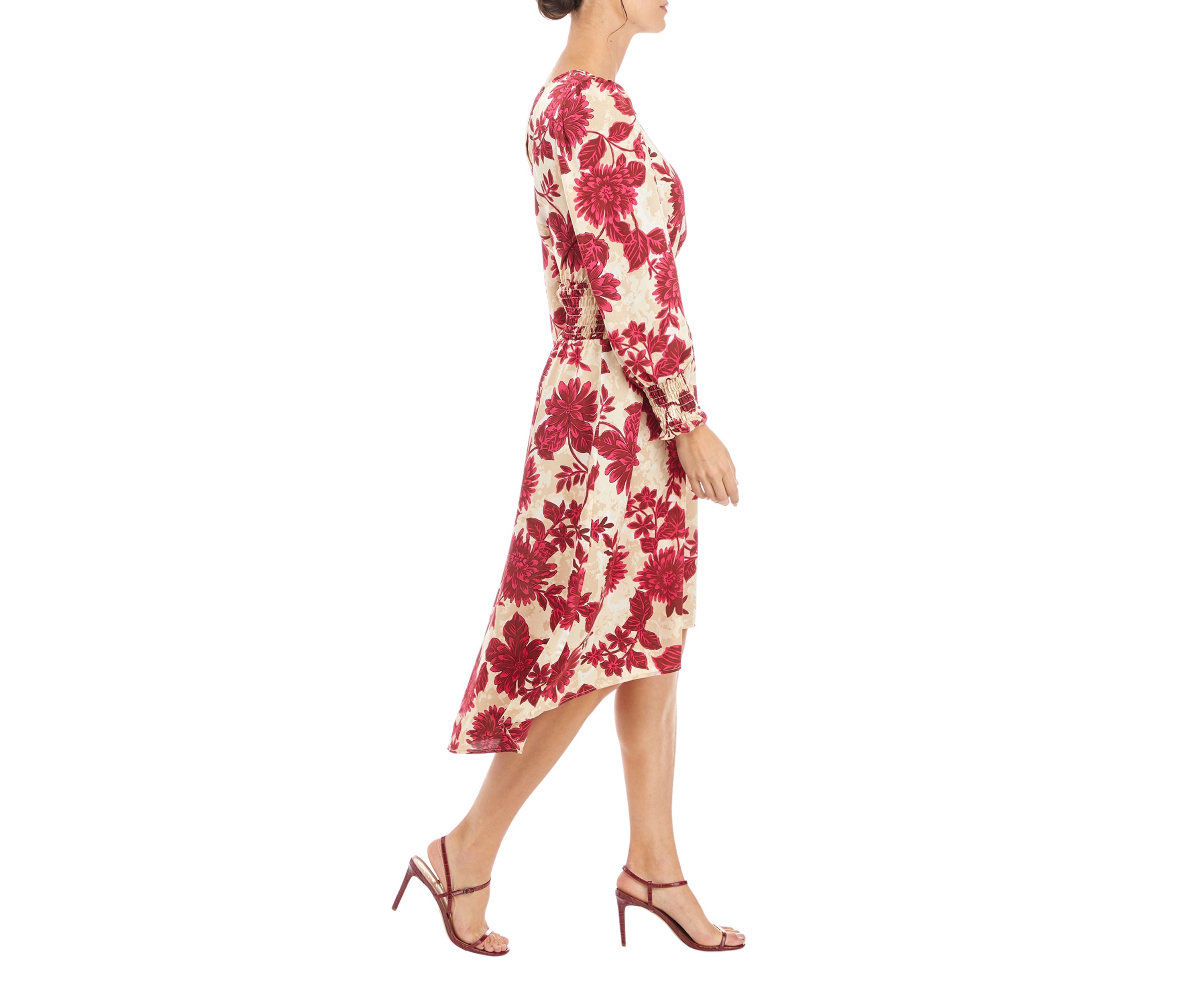 Womens Smocked Side Slit Dress