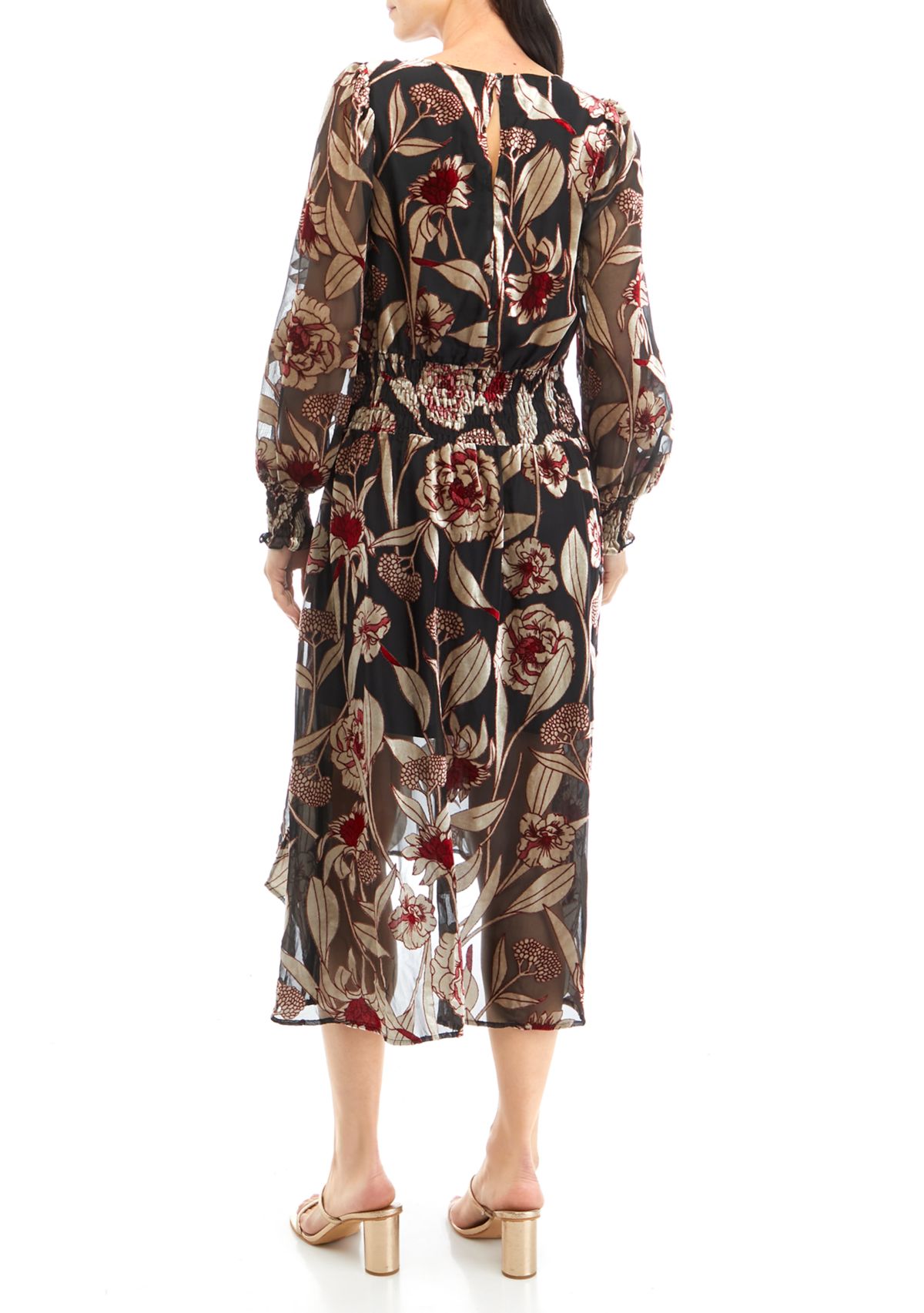 Womens Smocked Side Slit Dress