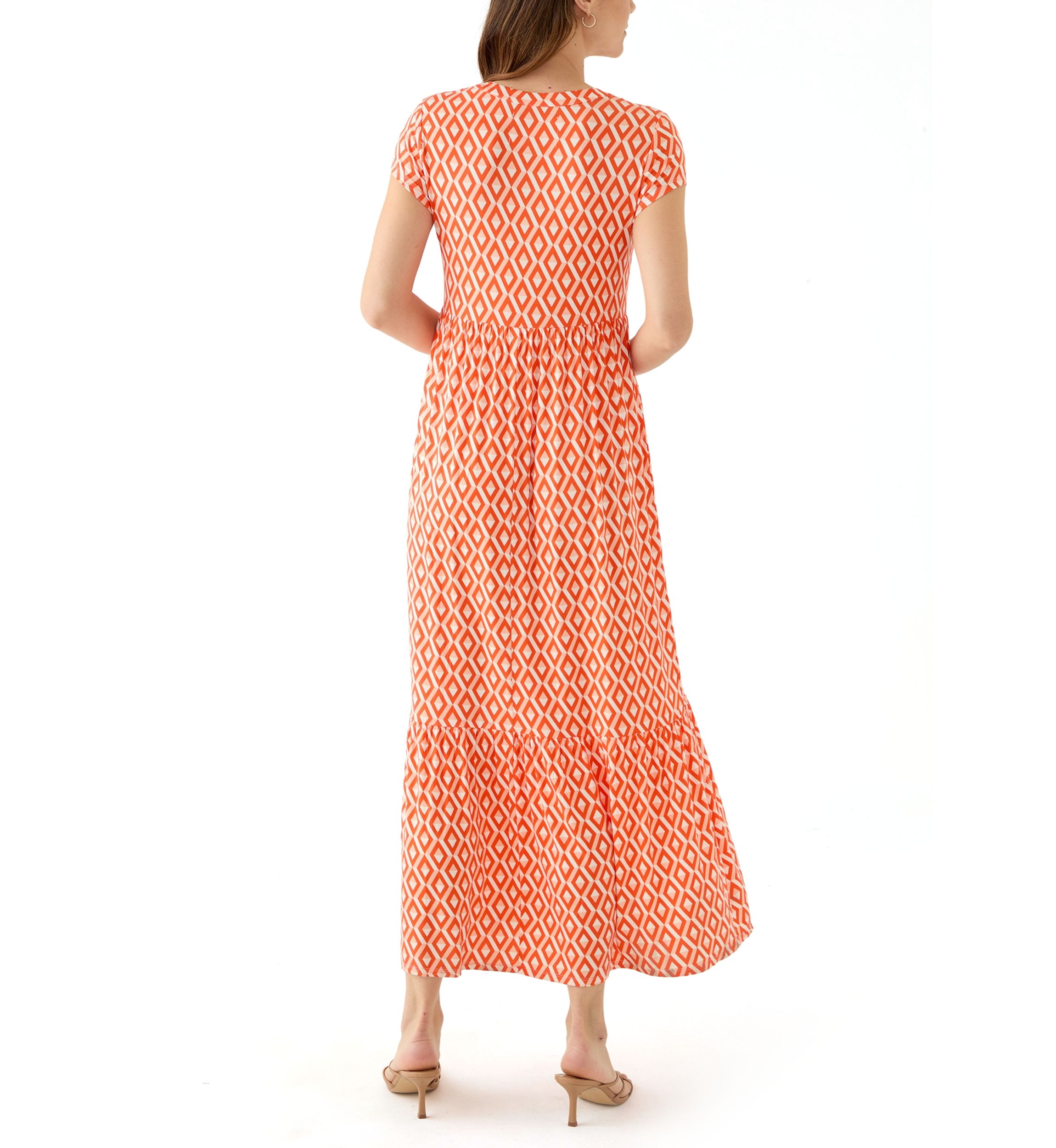 Womens Tiered Printed Maxi Dress