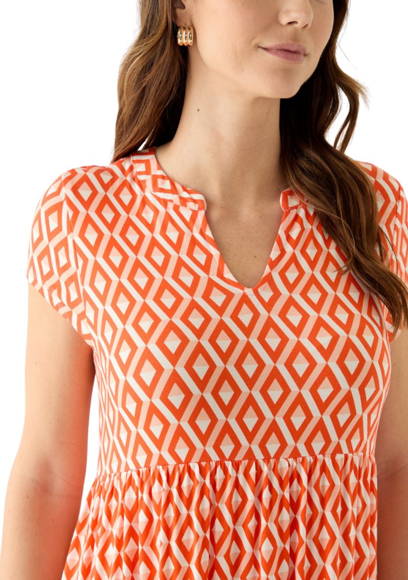 Womens Tiered Printed Maxi Dress
