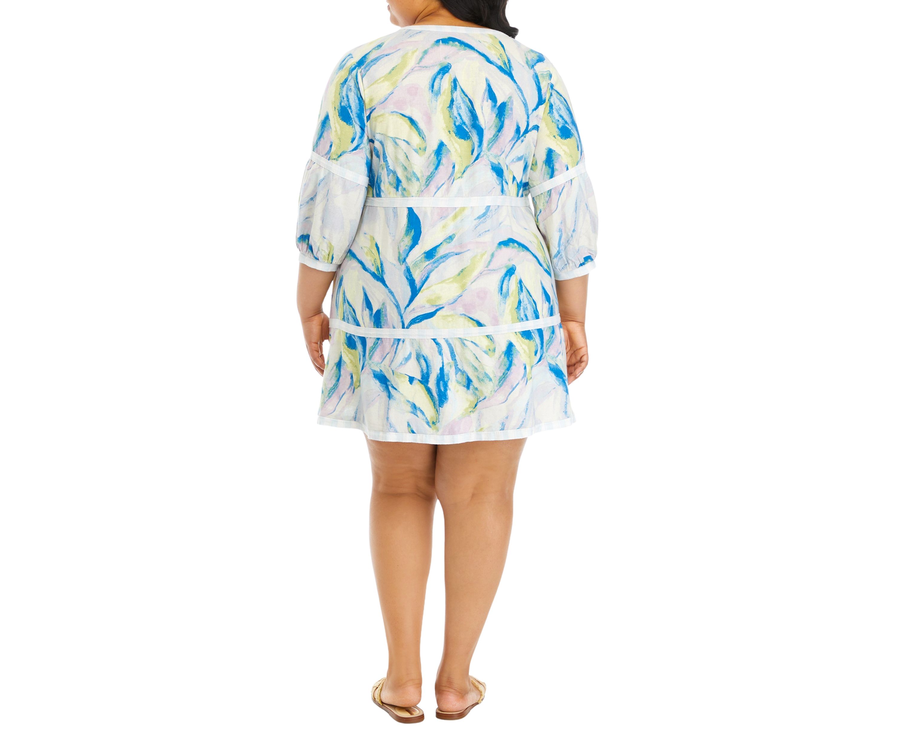 Plus Size Printed Mini Dress