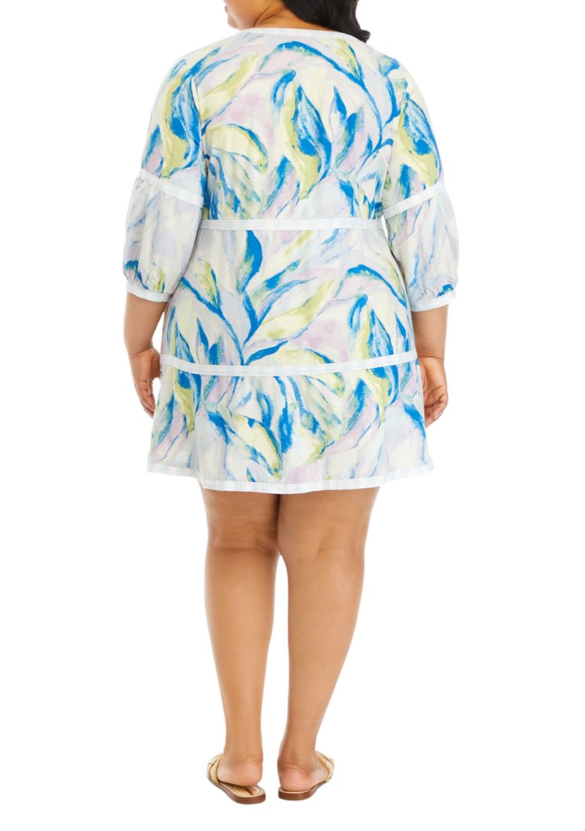 Plus Size Printed Mini Dress