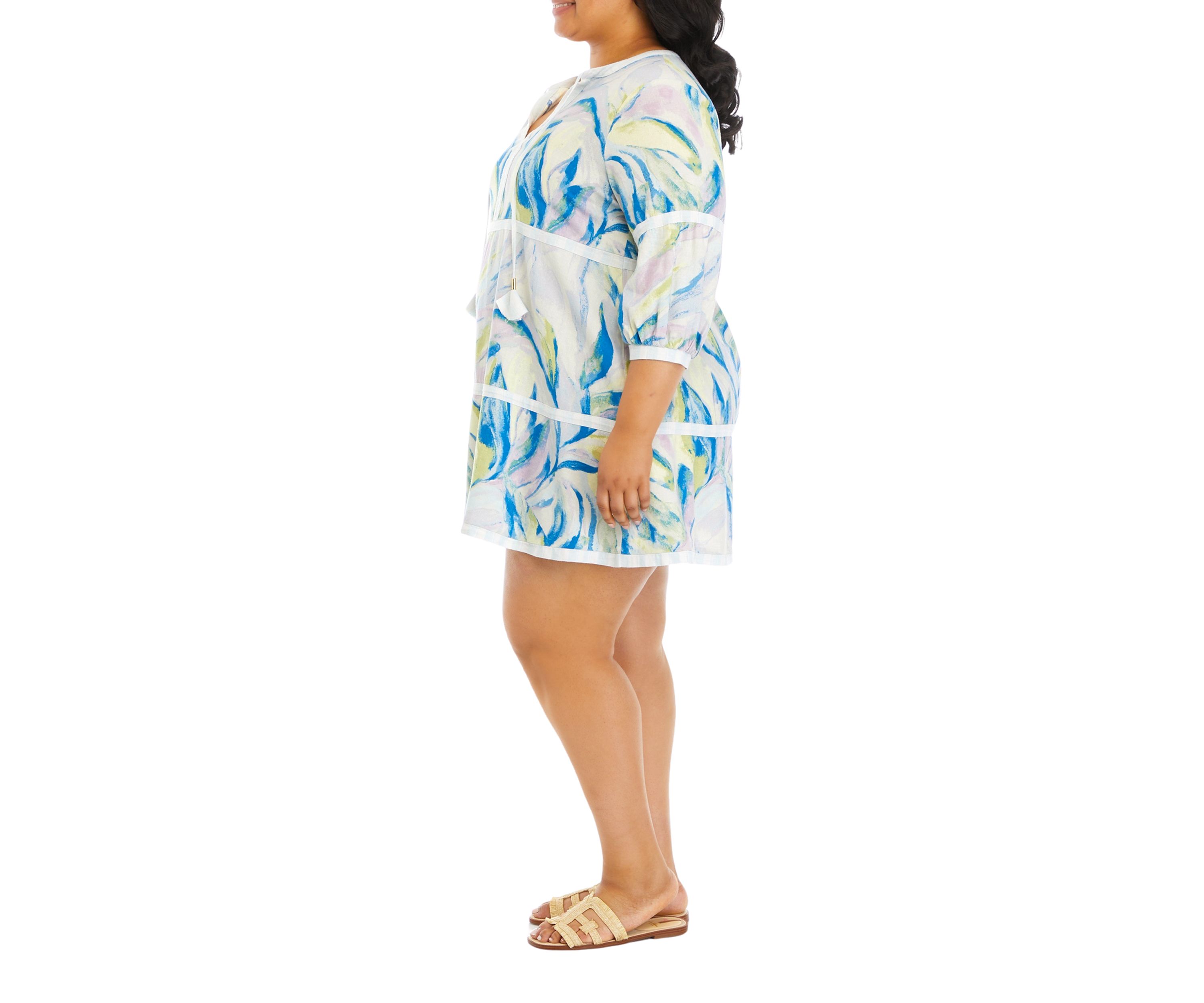 Plus Size Printed Mini Dress