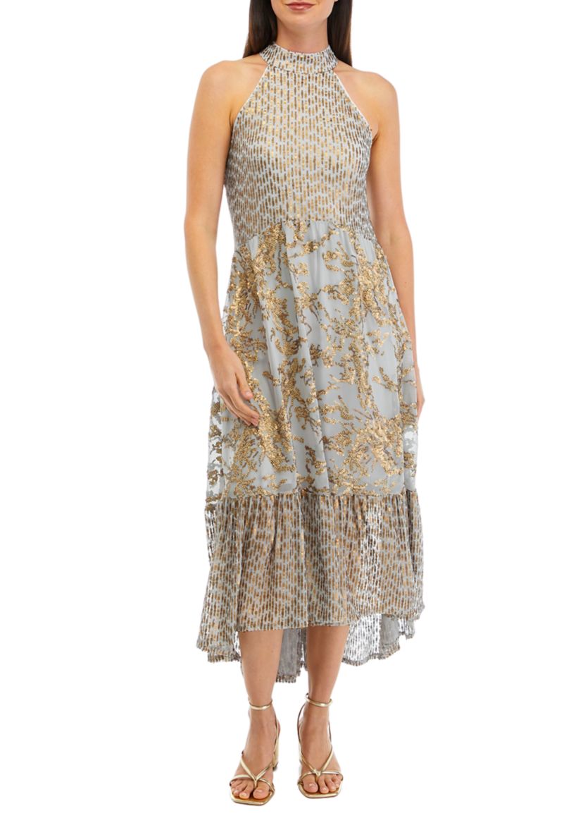 Womens Sequin Tiered Dress