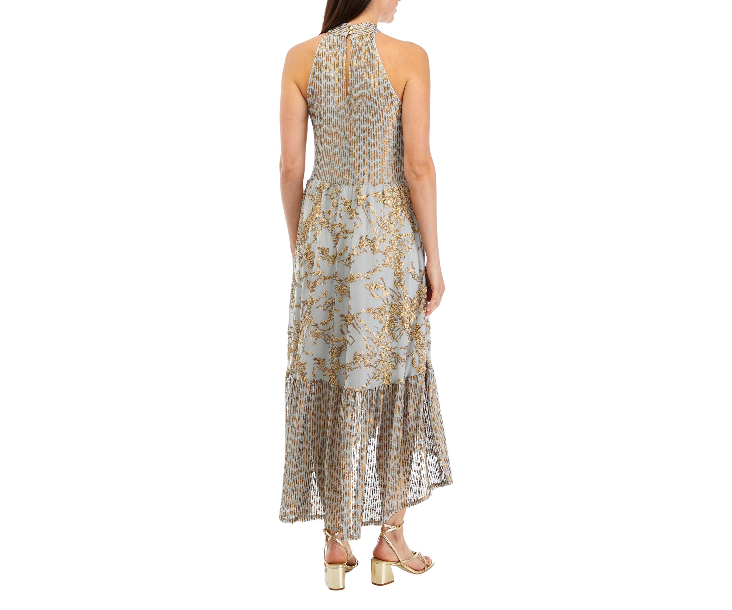 Womens Sequin Tiered Dress