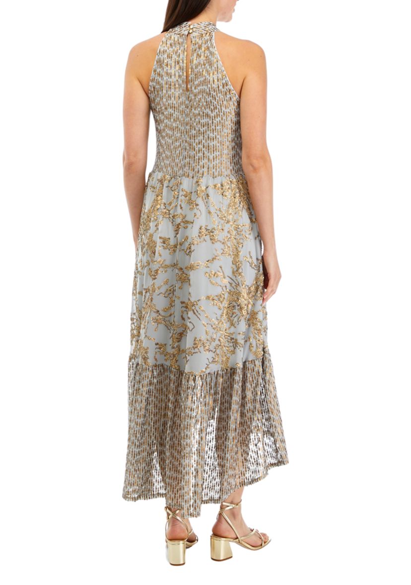 Womens Sequin Tiered Dress