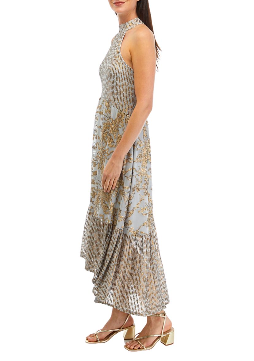 Womens Sequin Tiered Dress