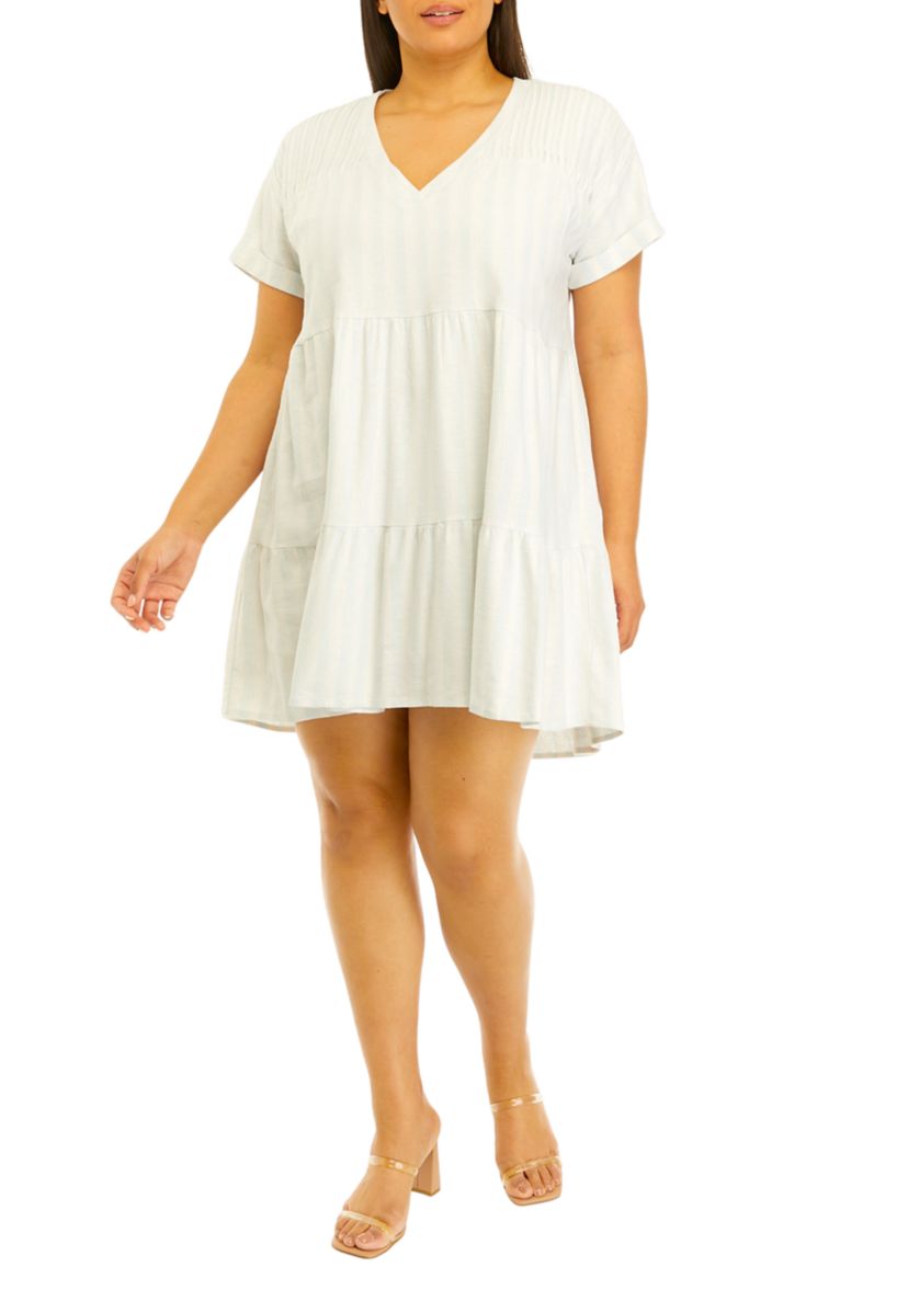 Plus Size Yarn Die High Low Dress