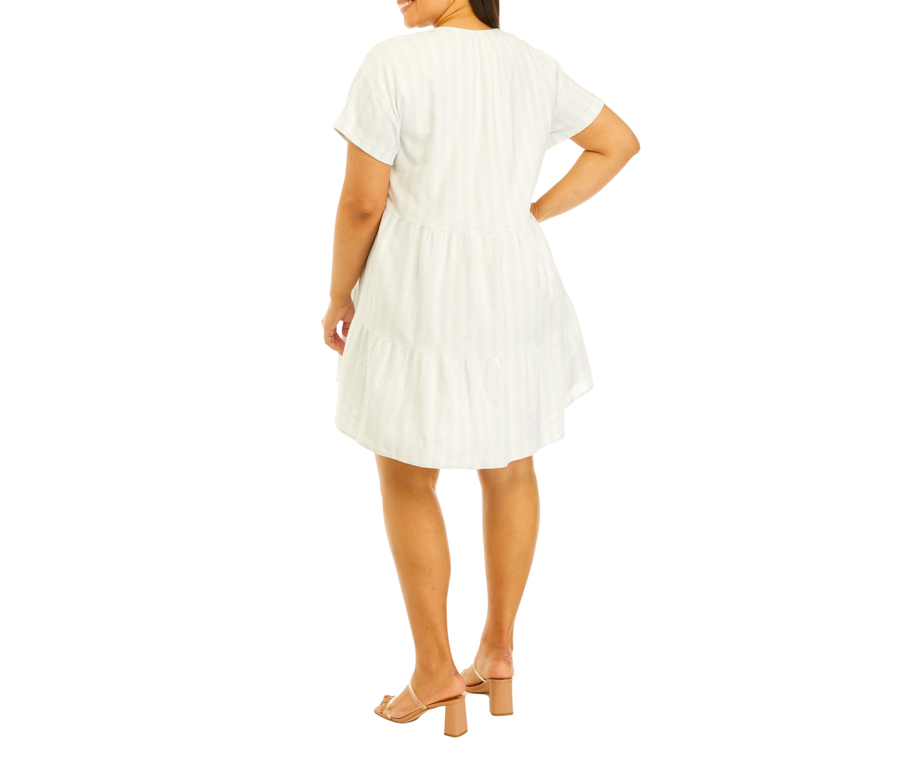 Plus Size Yarn Die High Low Dress