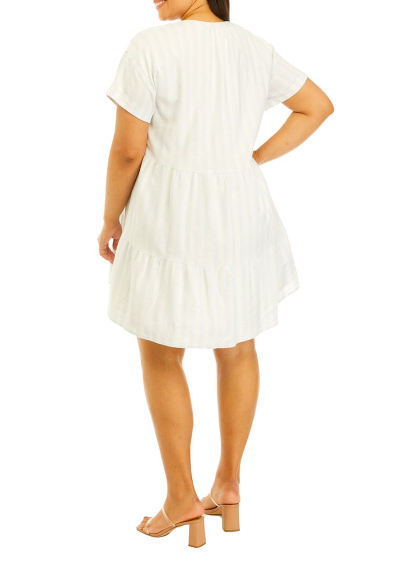 Plus Size Yarn Die High Low Dress
