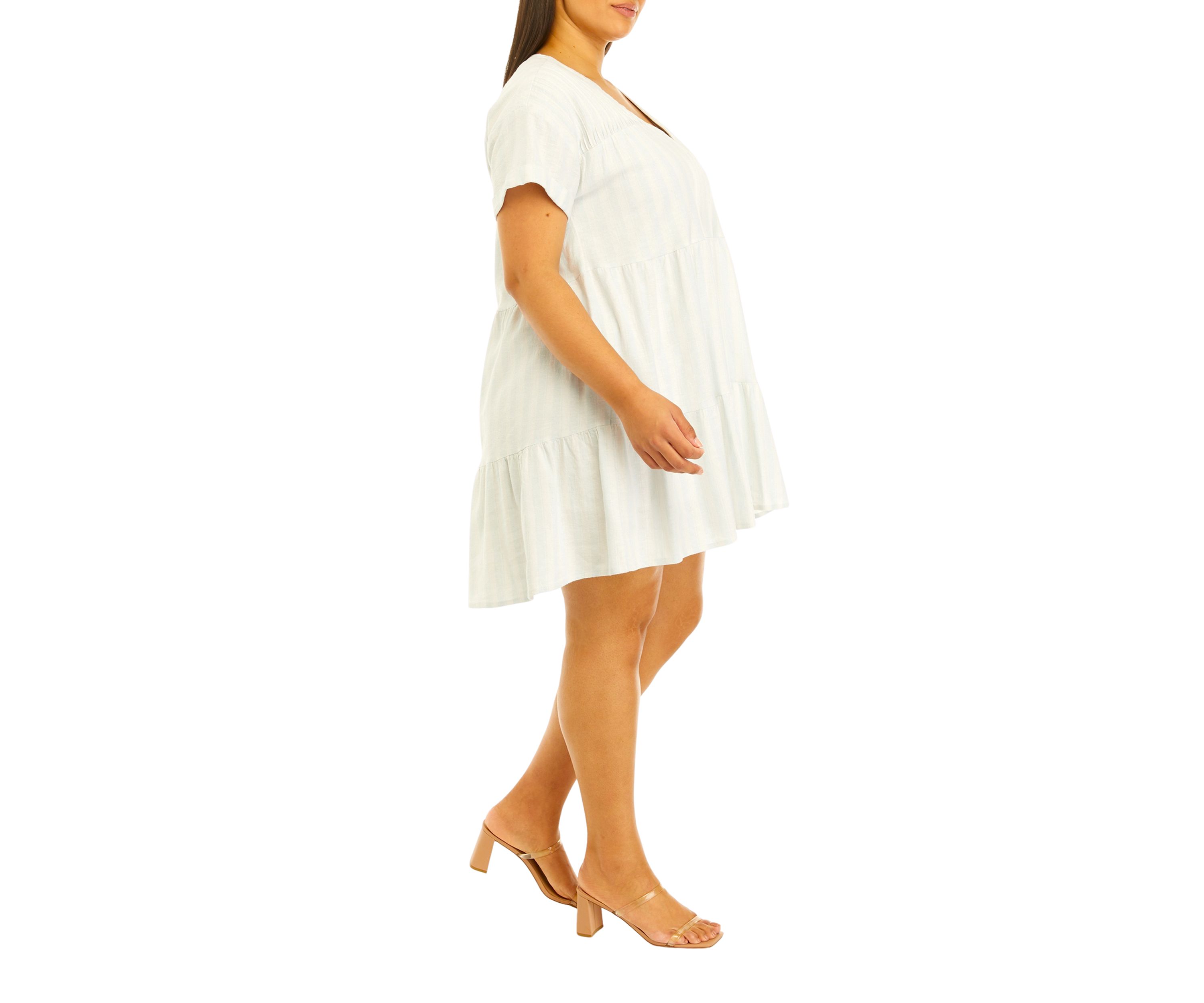 Plus Size Yarn Die High Low Dress