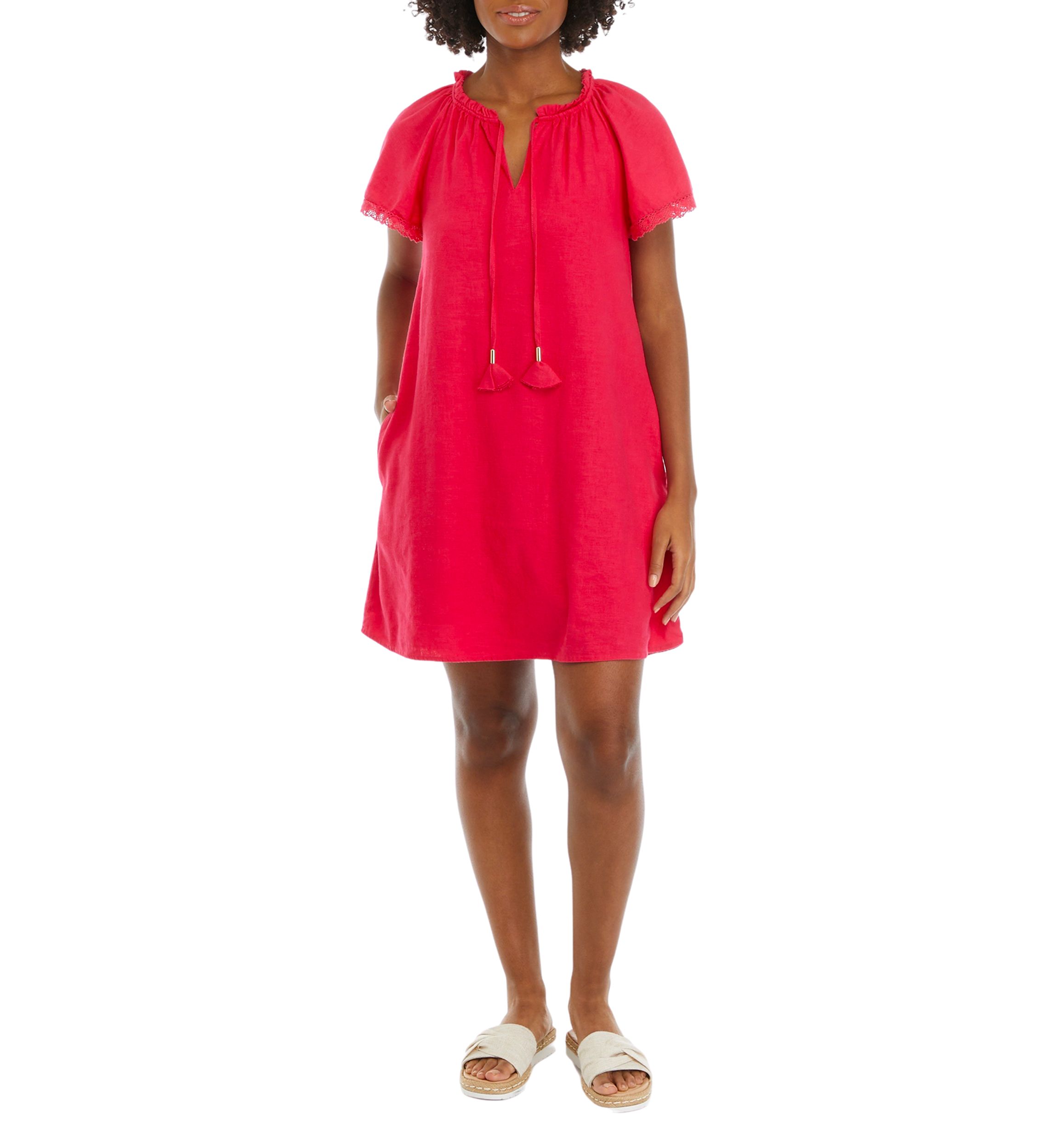 Womens Split Neck Raglan Sleeve Dress