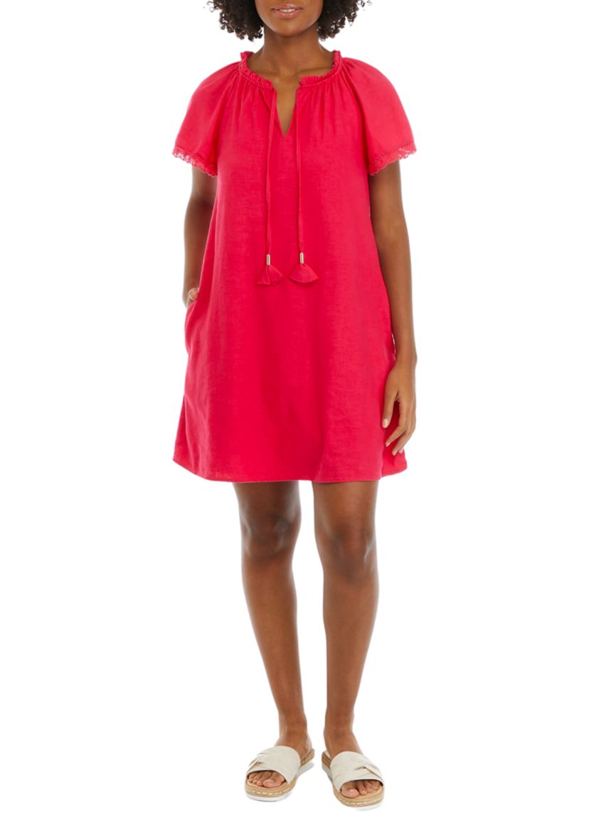Womens Split Neck Raglan Sleeve Dress