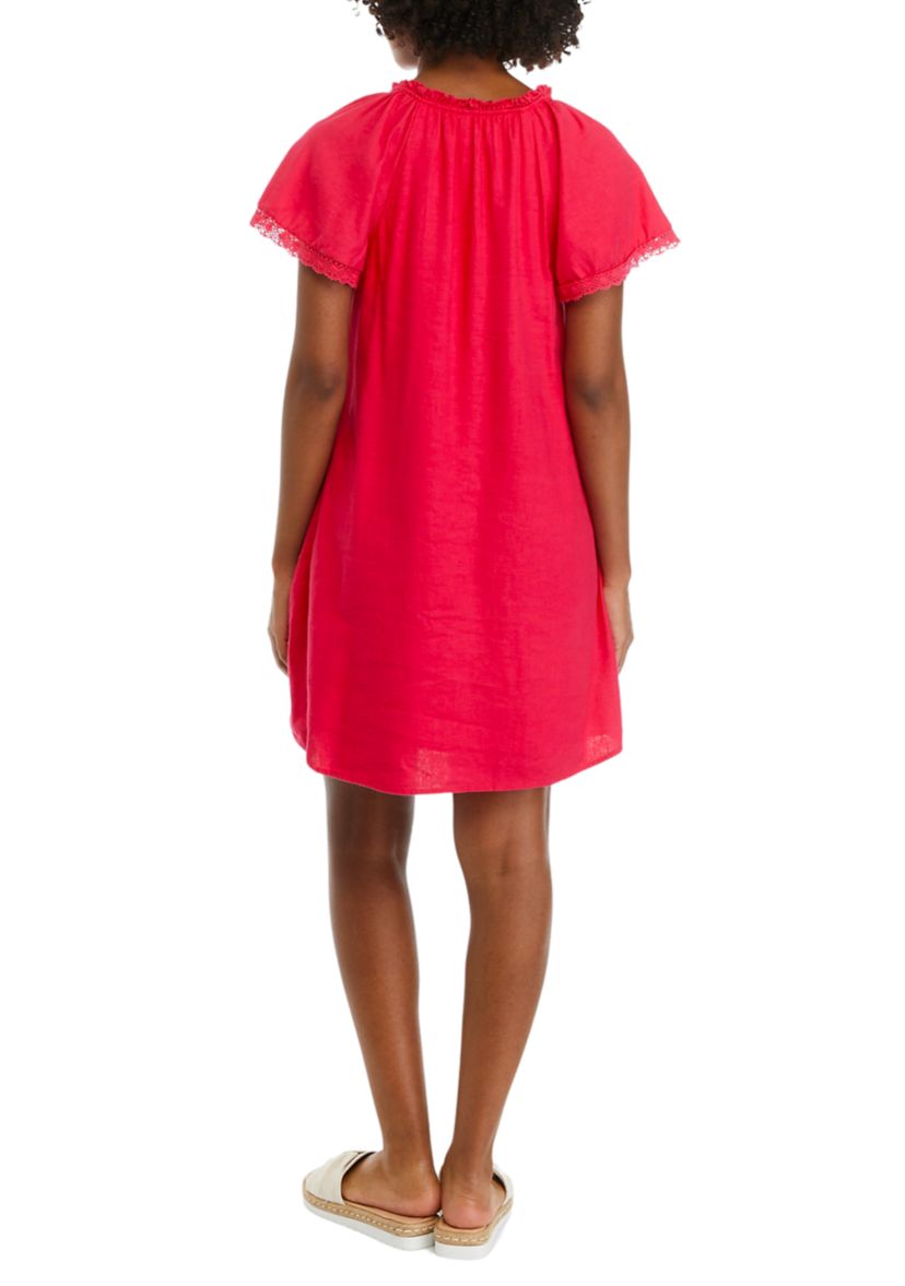 Womens Split Neck Raglan Sleeve Dress