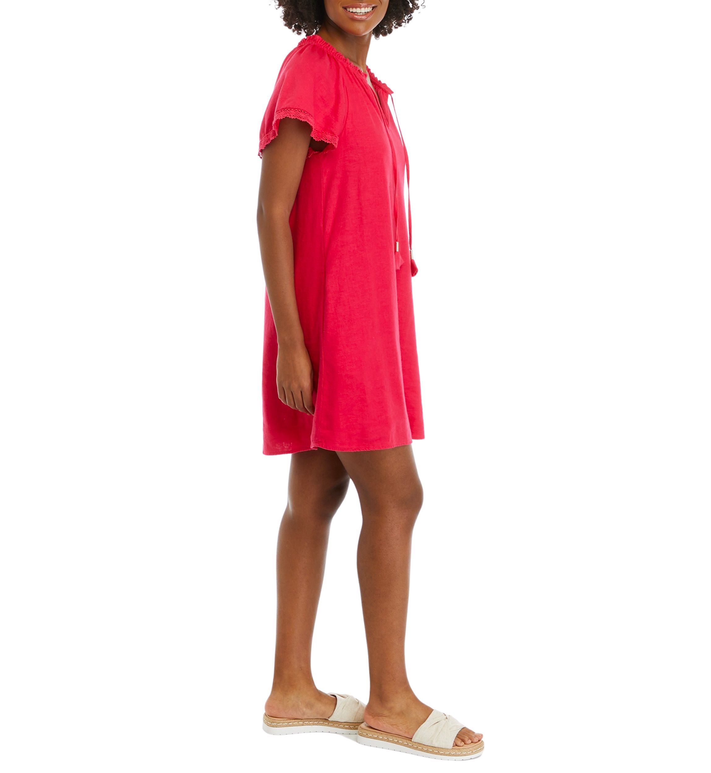 Womens Split Neck Raglan Sleeve Dress