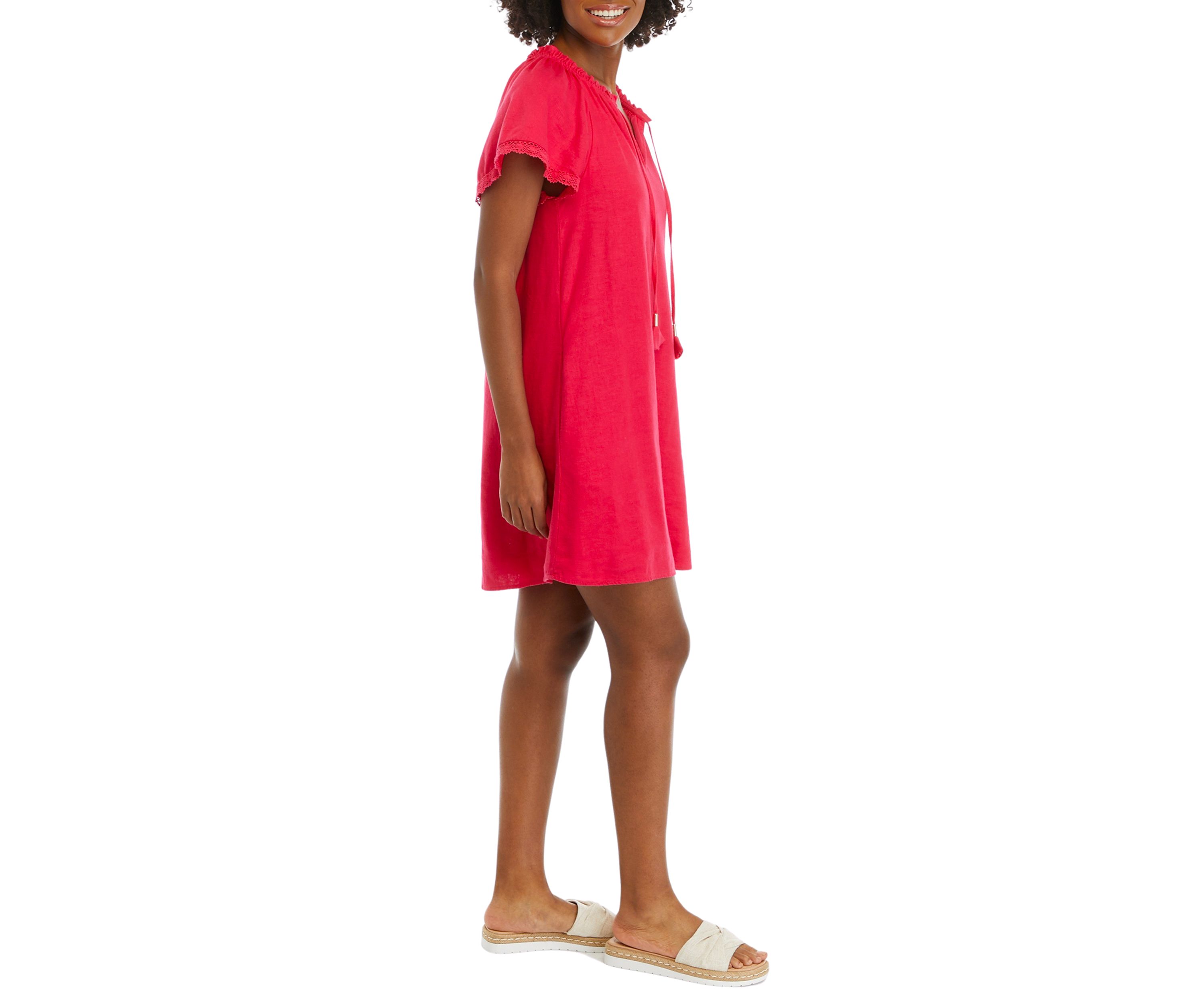 Womens Split Neck Raglan Sleeve Dress
