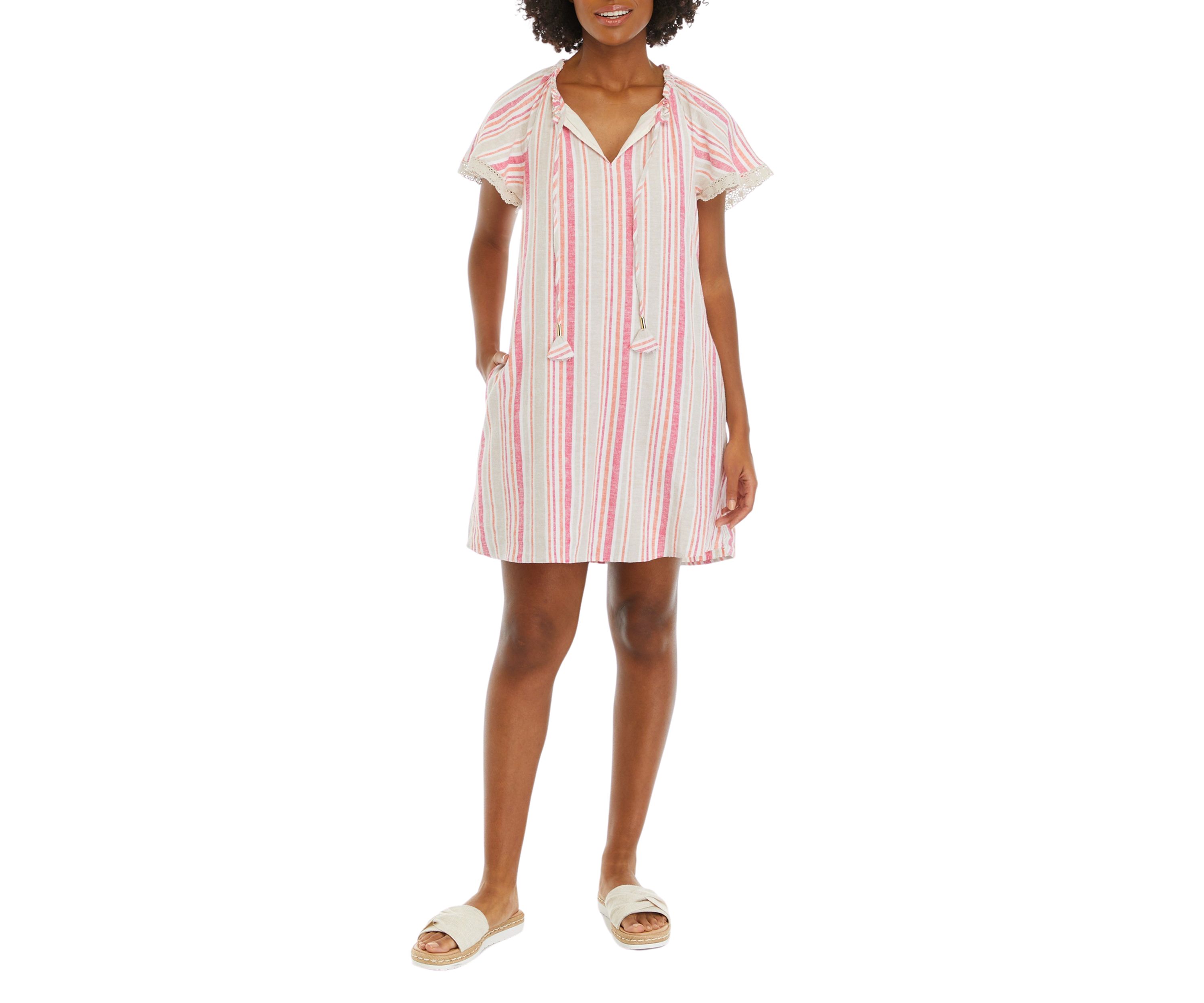 	  Womens Split Neck Raglan Sleeve Dress 