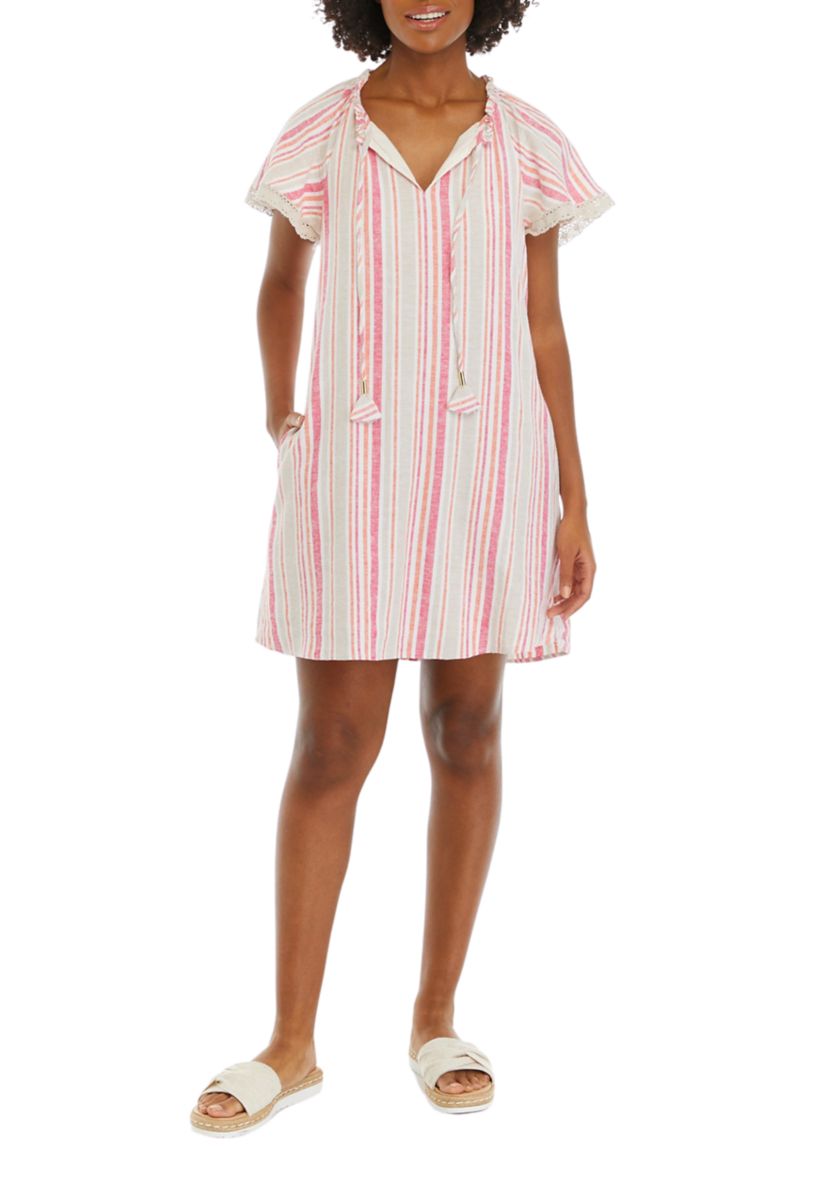 	  Womens Split Neck Raglan Sleeve Dress 
