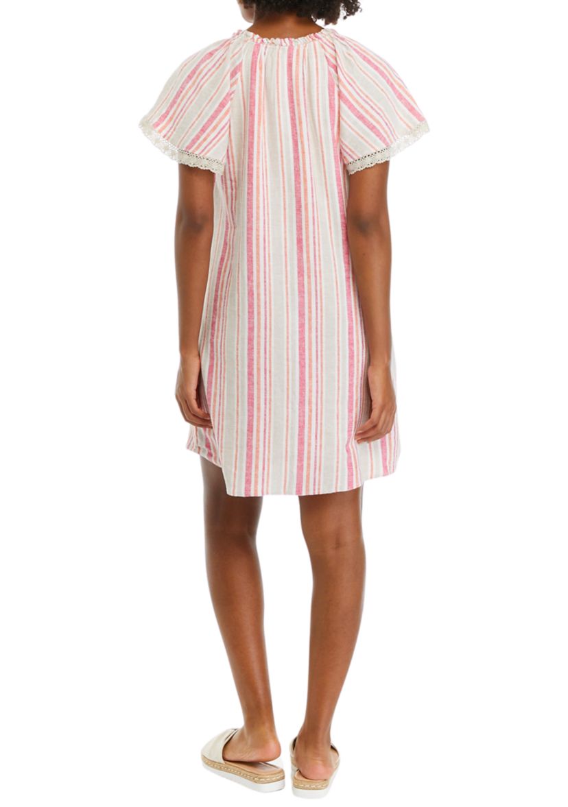 	  Womens Split Neck Raglan Sleeve Dress 