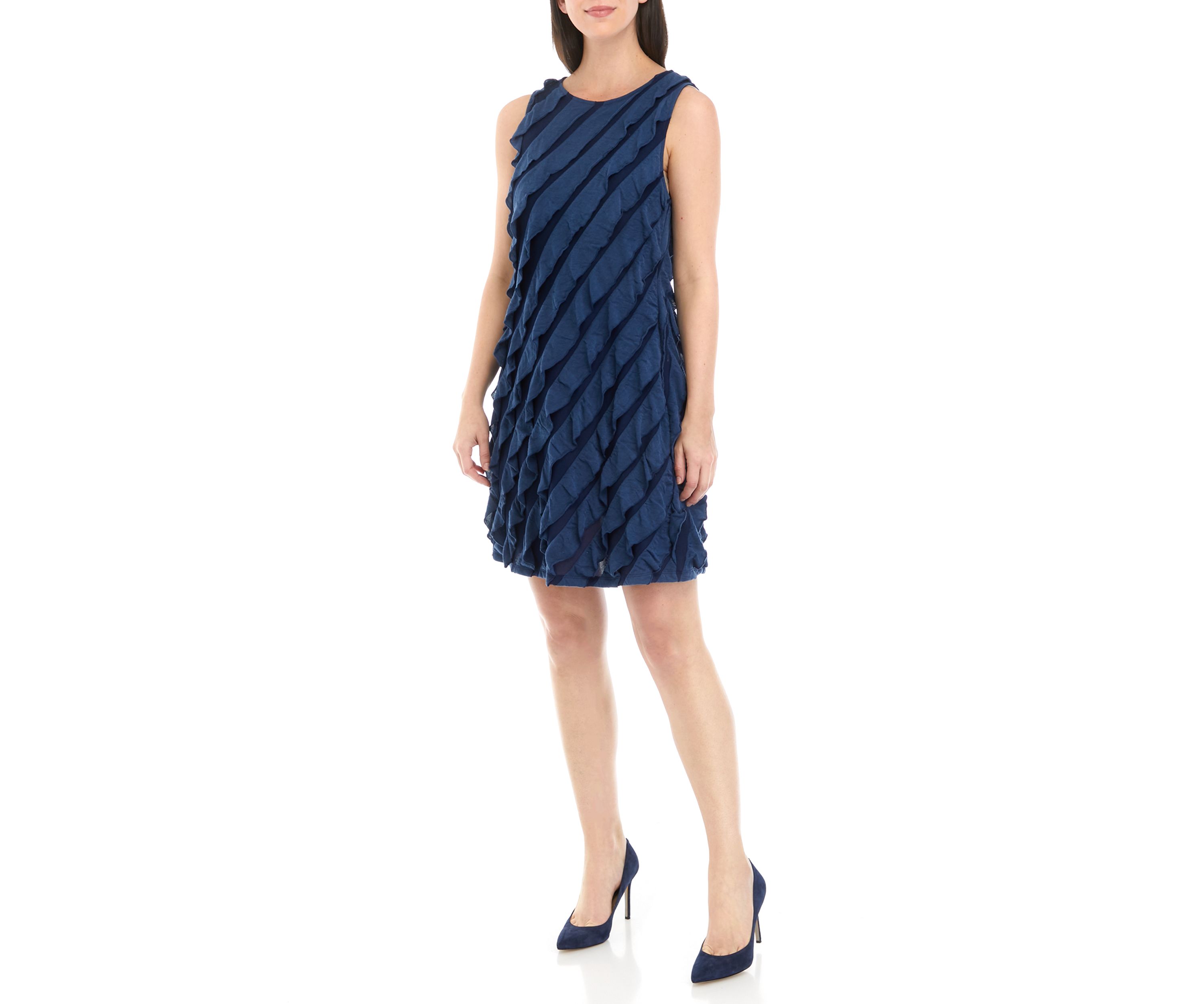 Womens Sleeveless Ruffle Dress