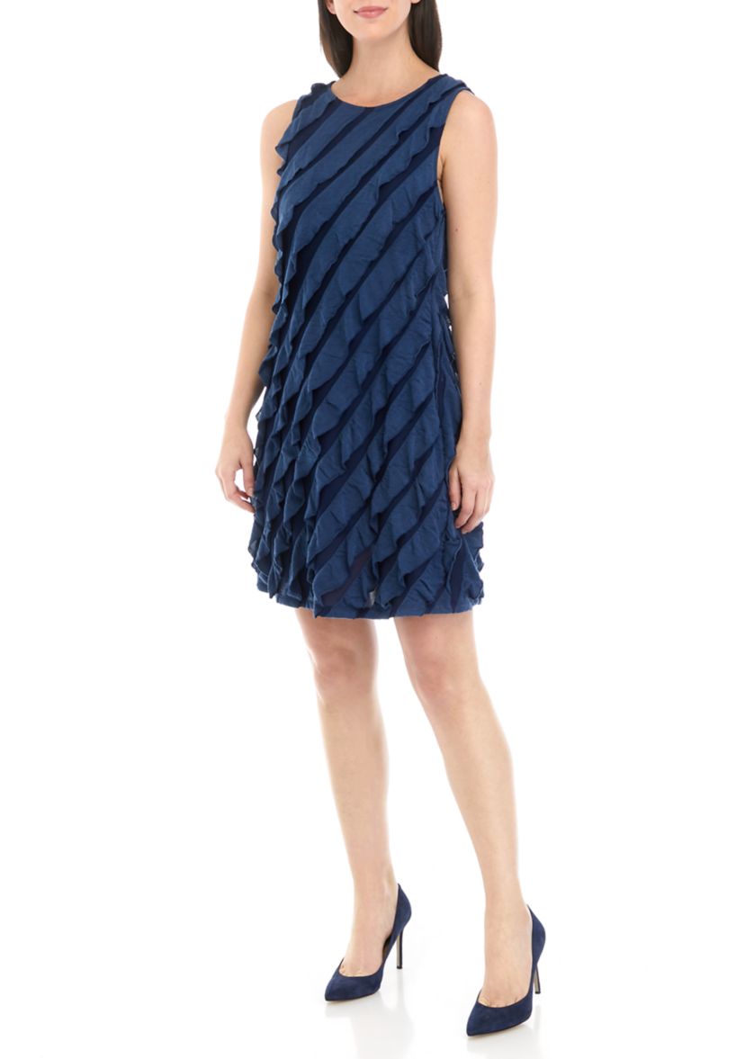 Womens Sleeveless Ruffle Dress