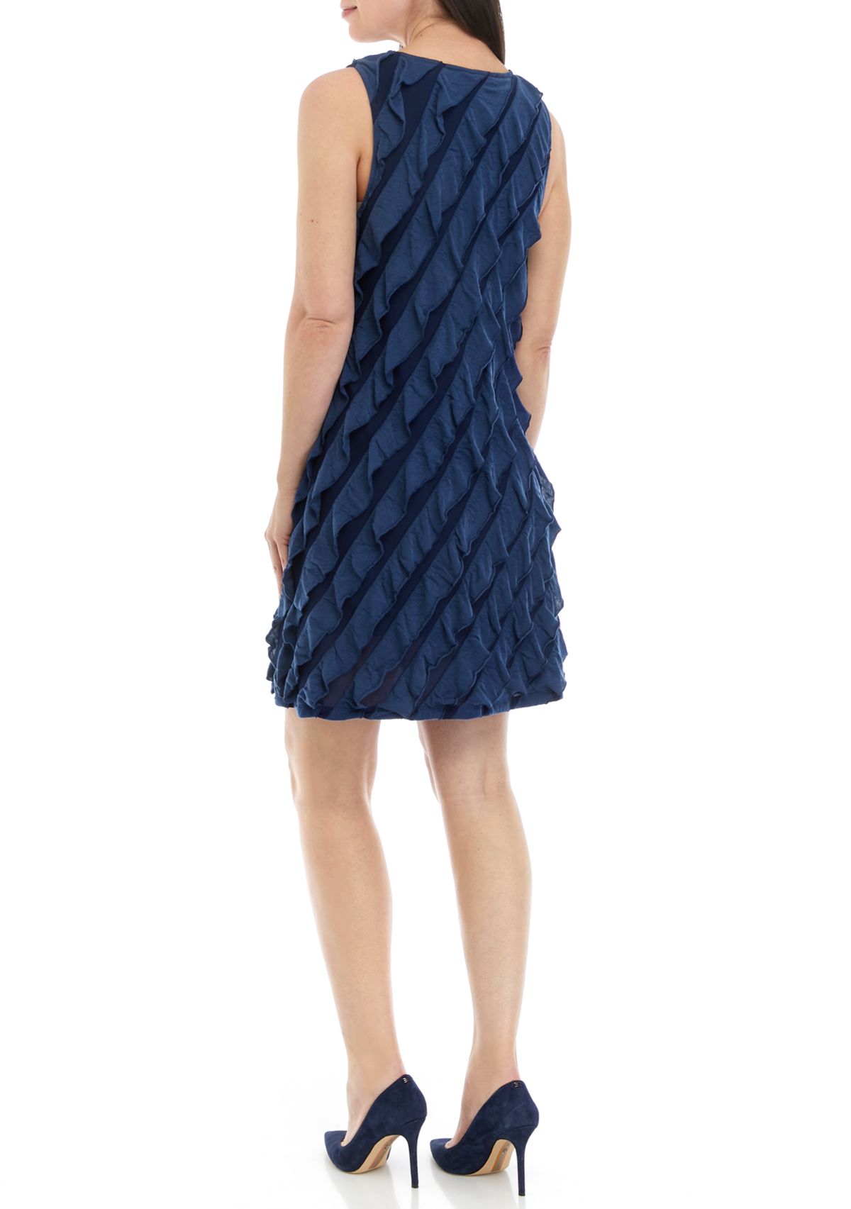 Womens Sleeveless Ruffle Dress