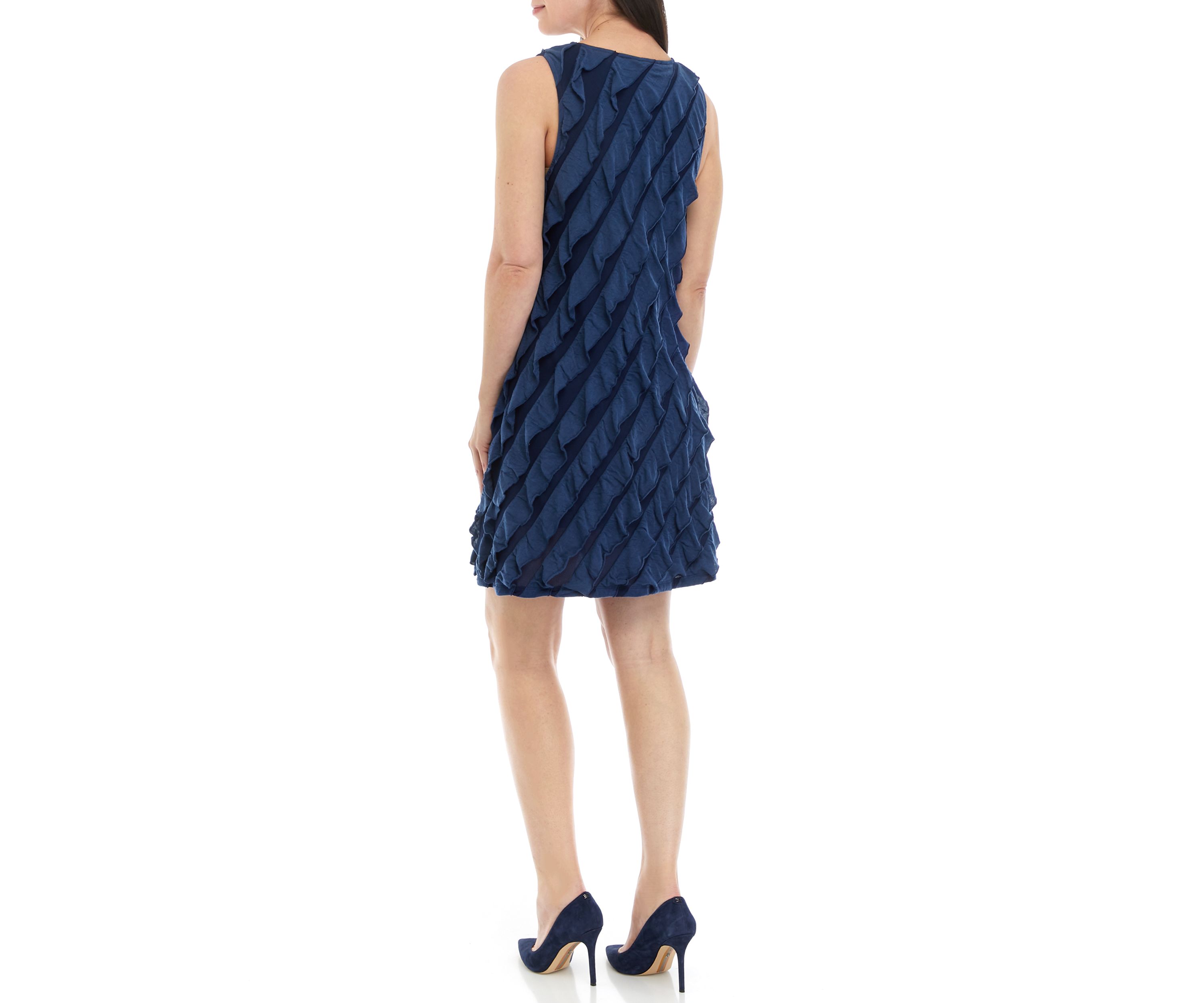 Womens Sleeveless Ruffle Dress