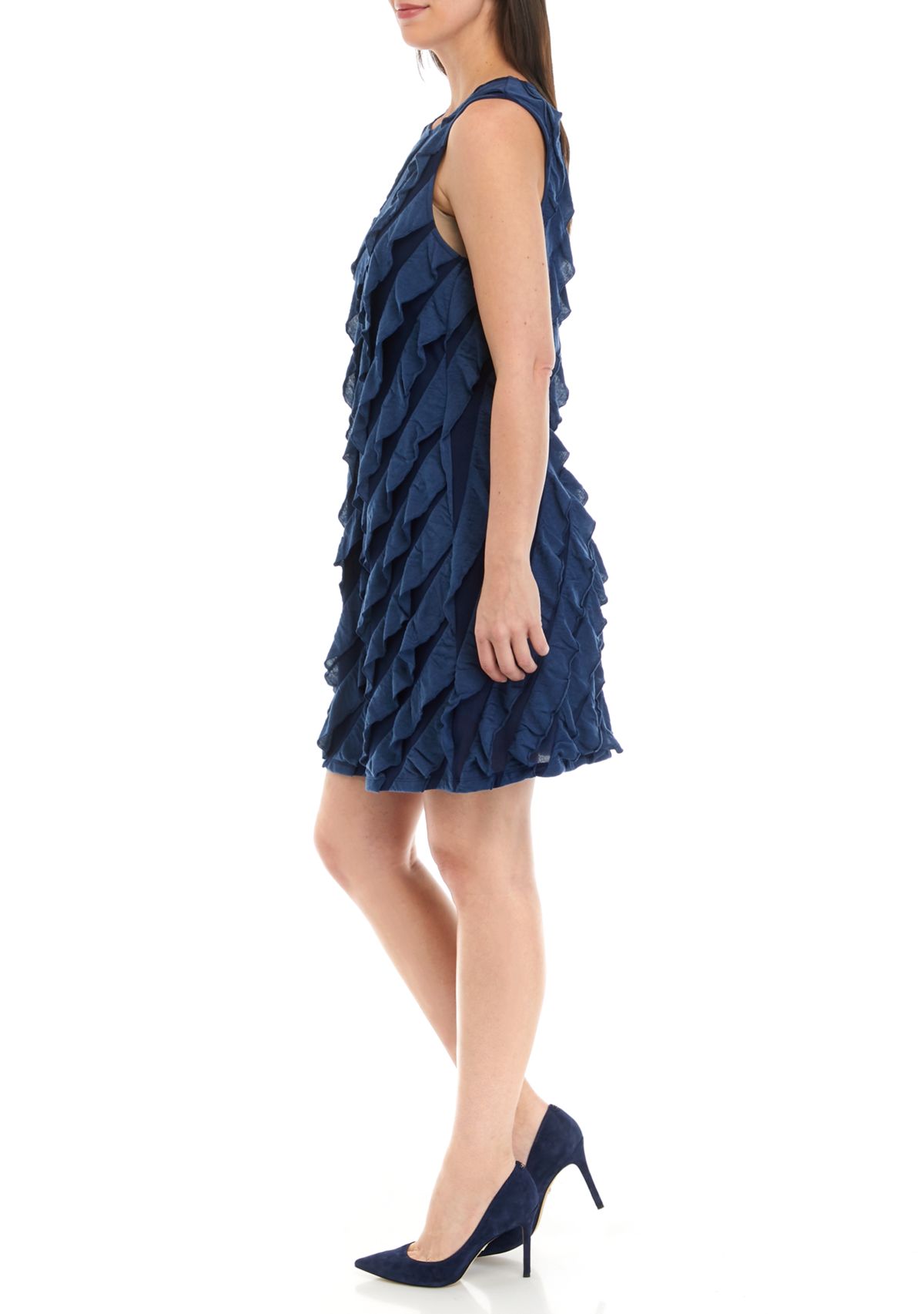 Womens Sleeveless Ruffle Dress