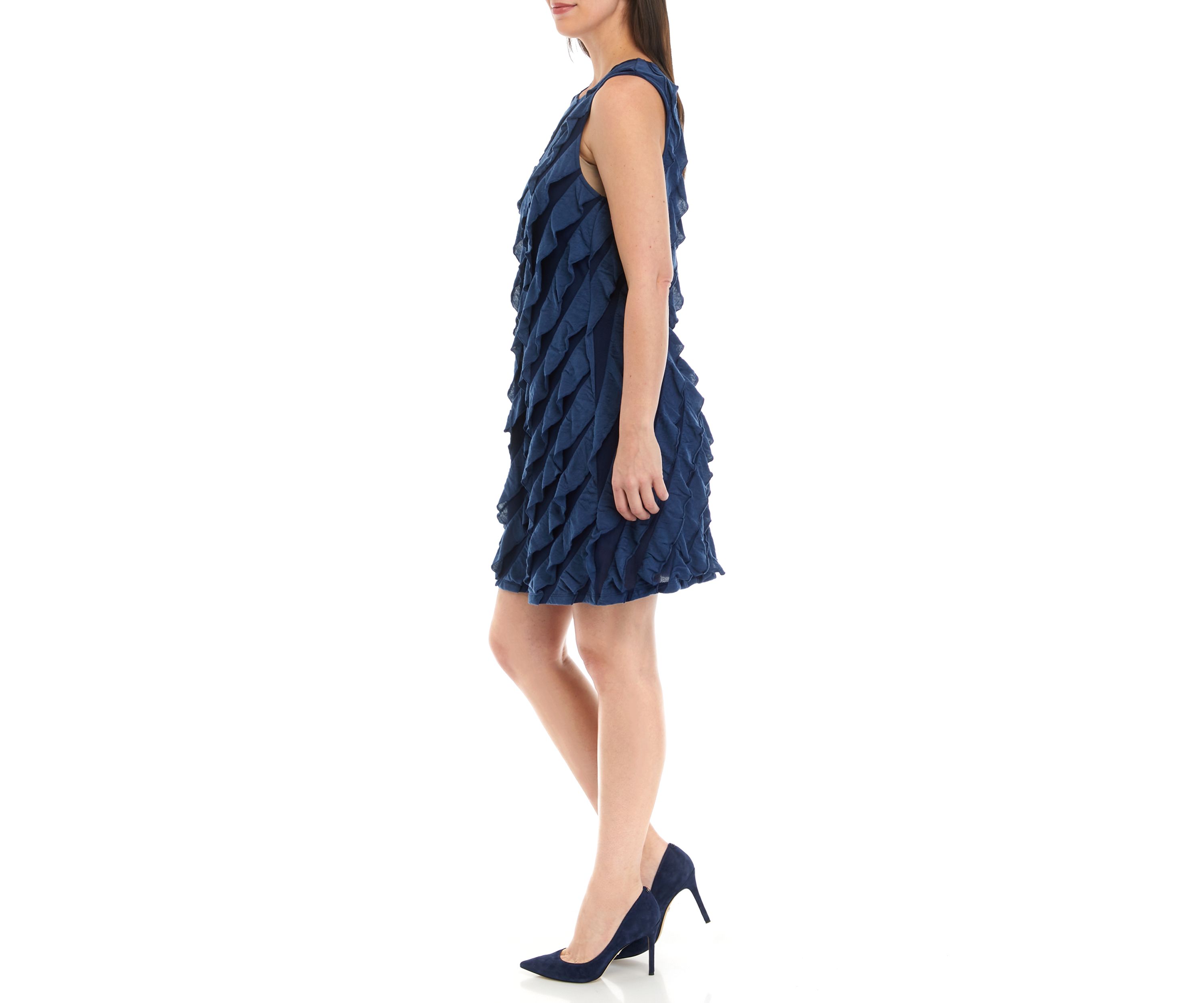 Womens Sleeveless Ruffle Dress