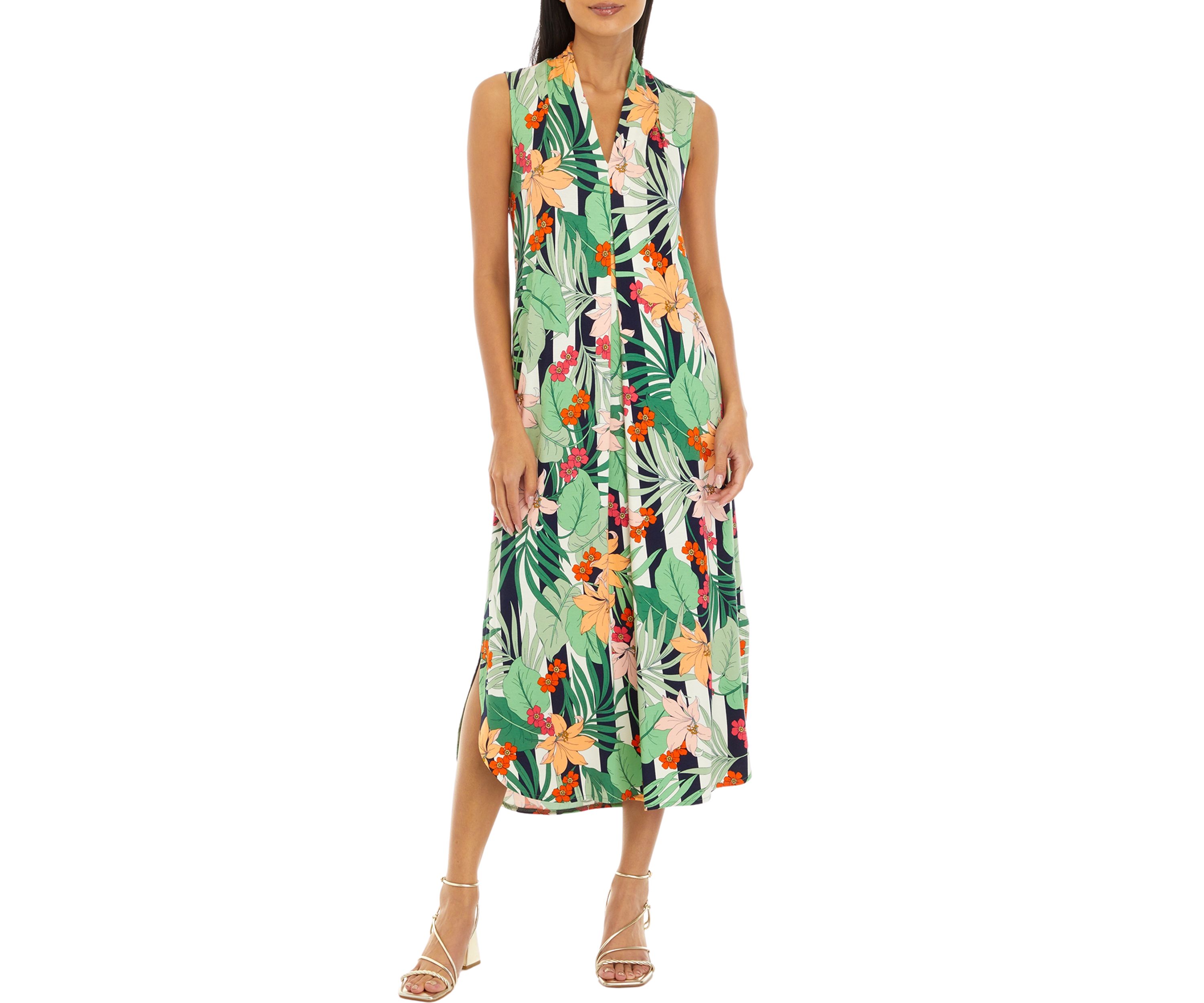 Womens Sleeveless Knit Midi Dress