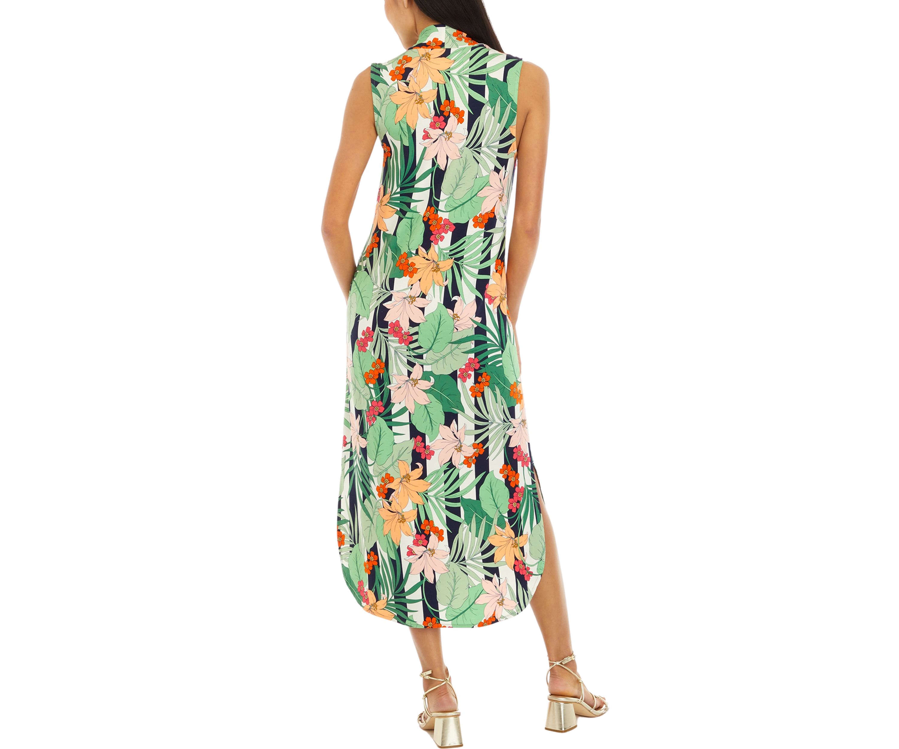 Womens Sleeveless Knit Midi Dress