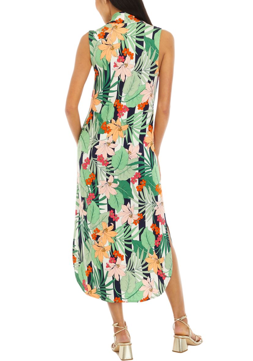 Womens Sleeveless Knit Midi Dress