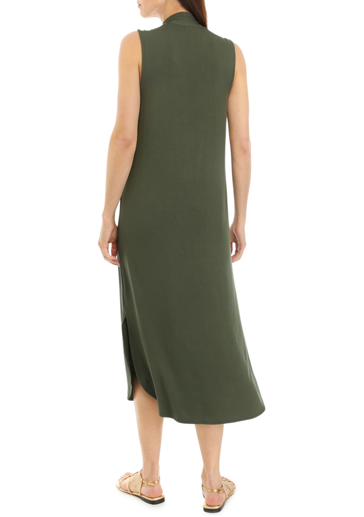 Womens Sleeveless Knit Midi Dress