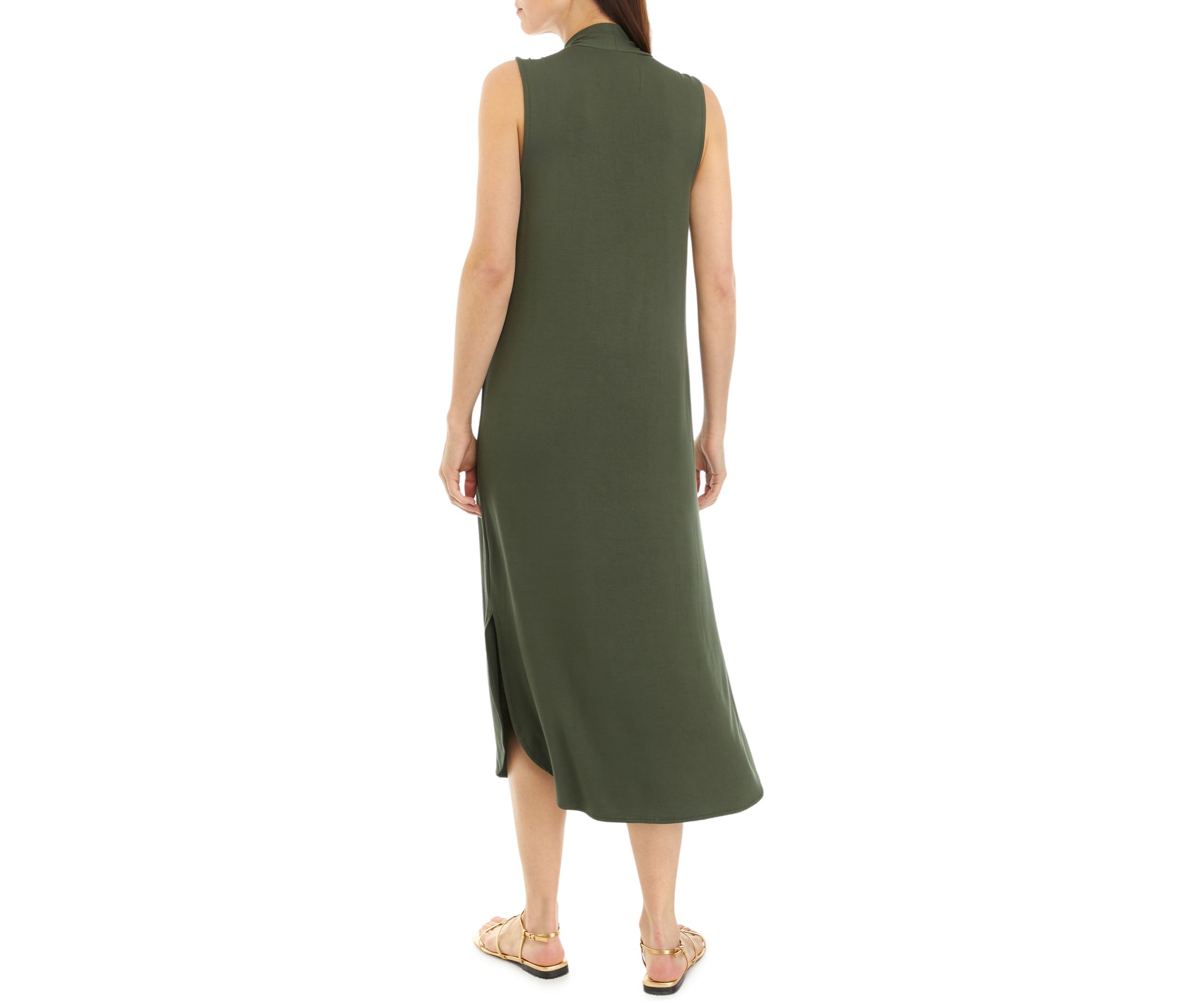 Womens Sleeveless Knit Midi Dress